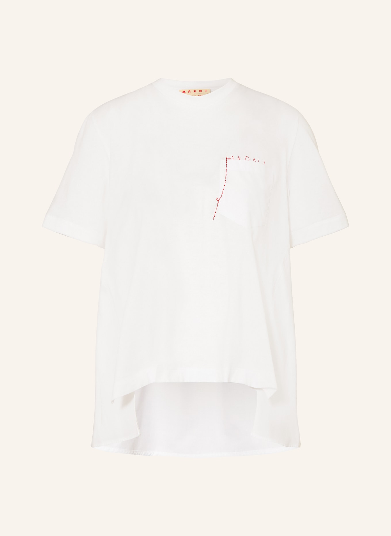 MARNI T-Shirt im Materialmix: WEISS
