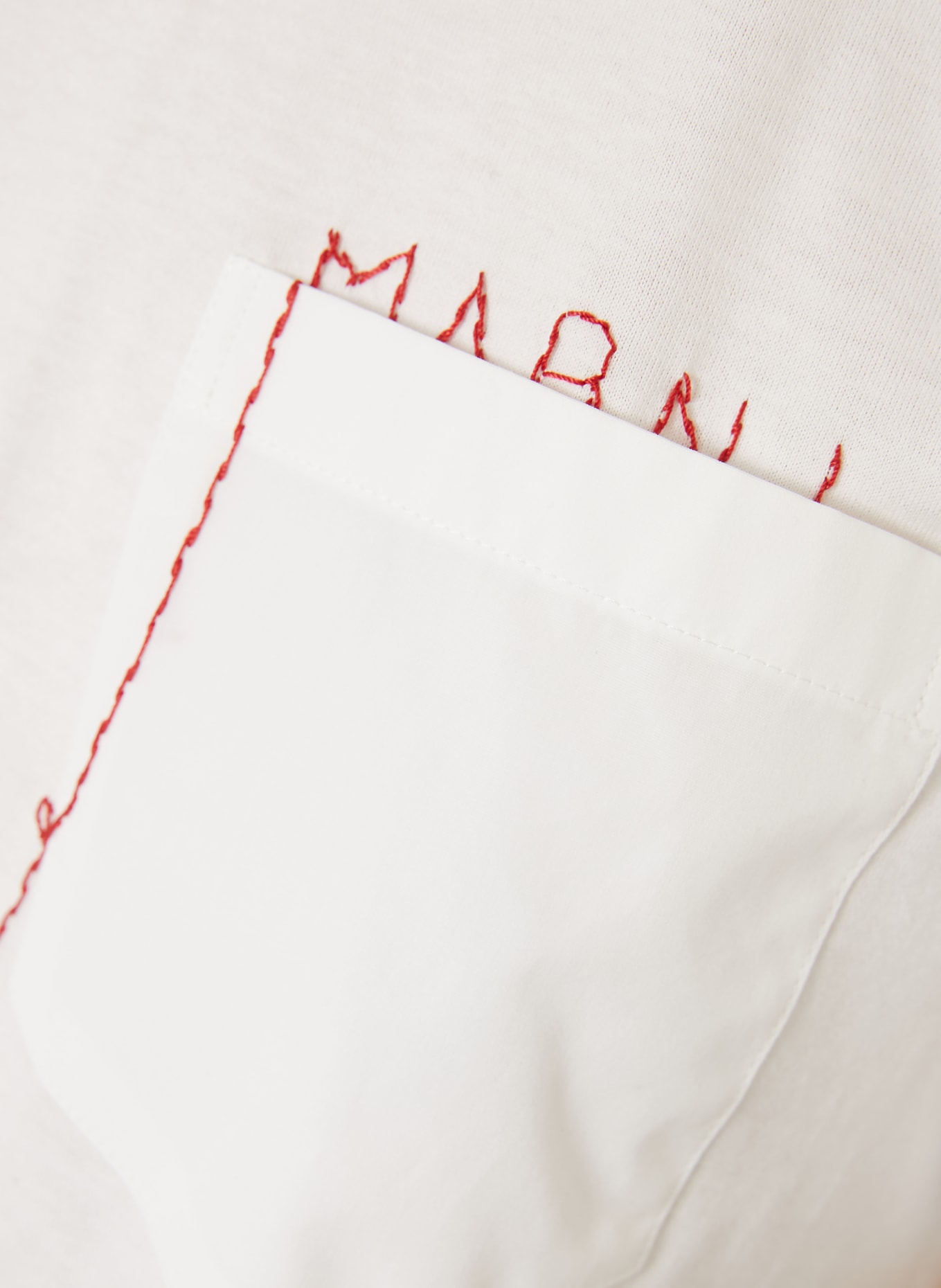 MARNI T-Shirt im Materialmix: WEISS