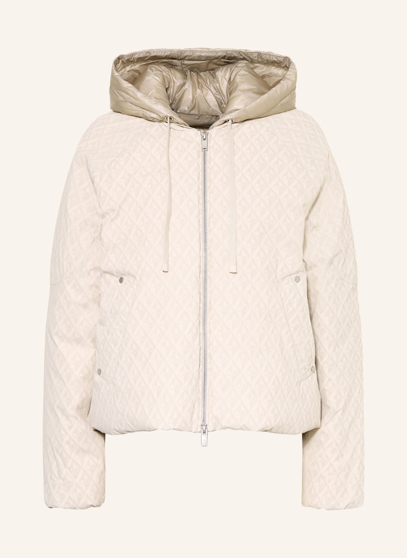 MOOSE KNUCKLES Lightweight down jacket TEGAN with detachable hood: BEIGE / CREAM