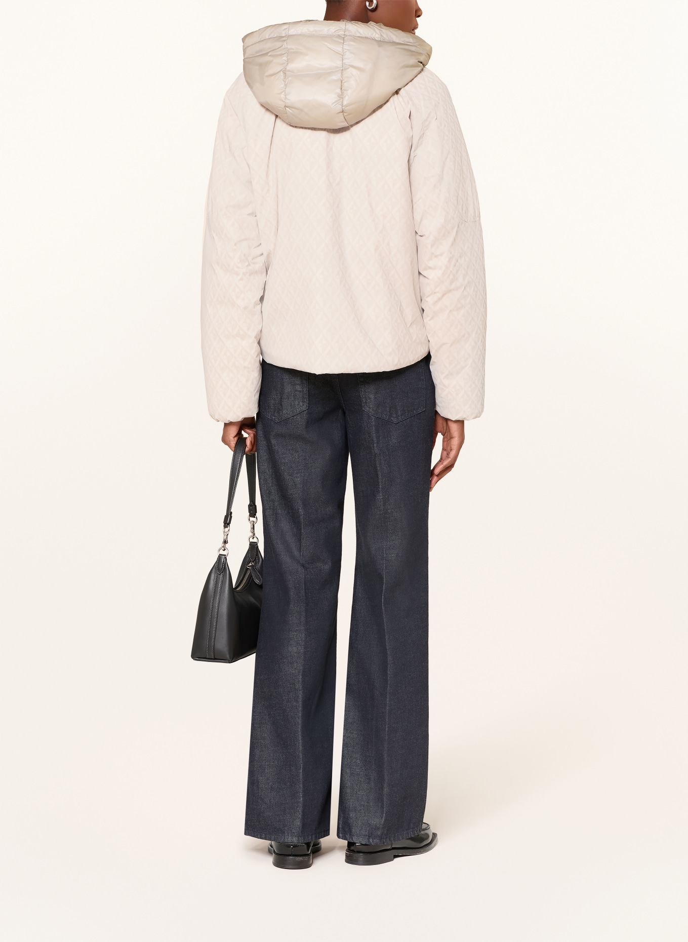 MOOSE KNUCKLES Lightweight down jacket TEGAN with detachable hood: BEIGE / CREAM