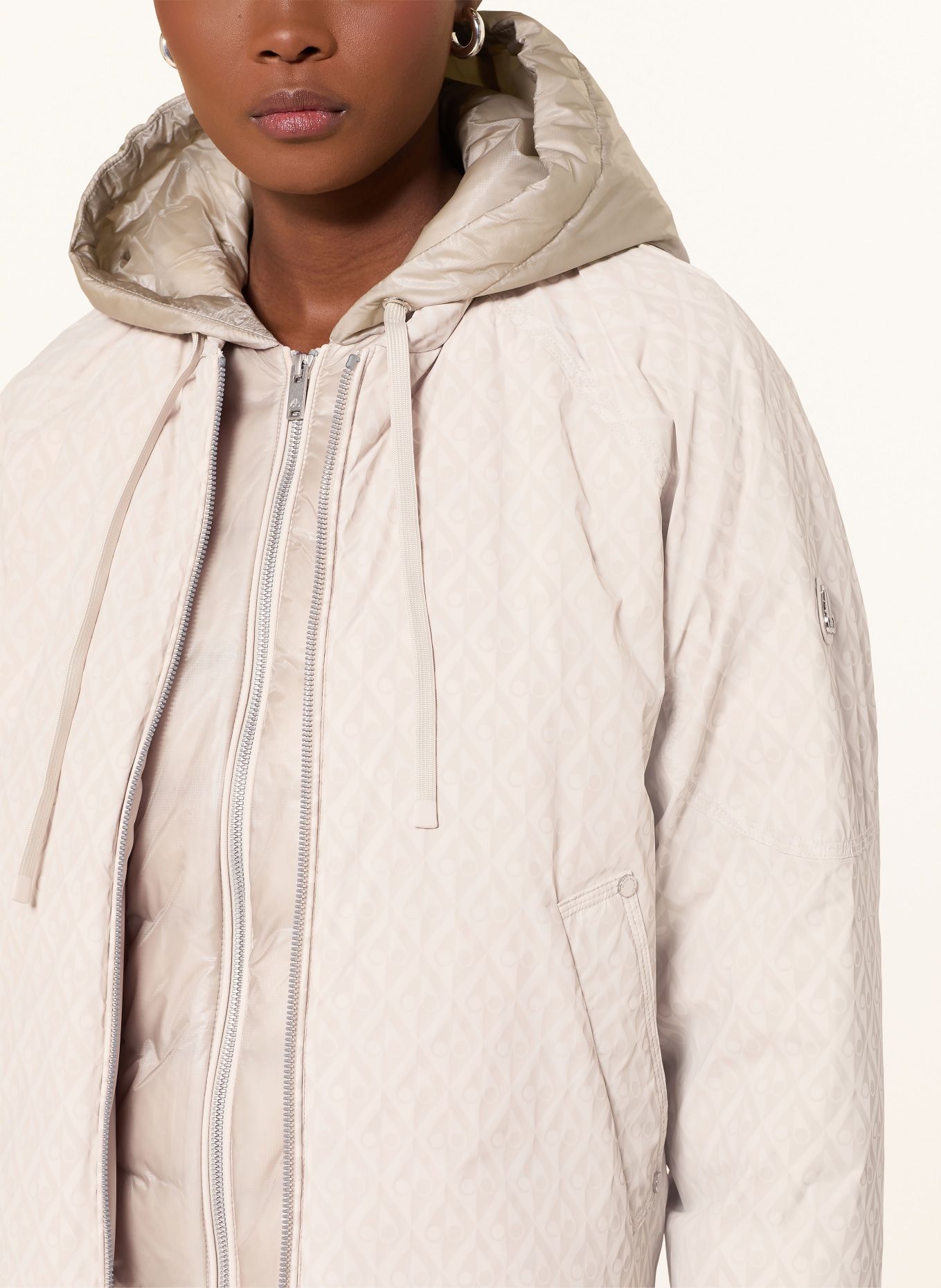 MOOSE KNUCKLES Lightweight down jacket TEGAN with detachable hood: BEIGE / CREAM