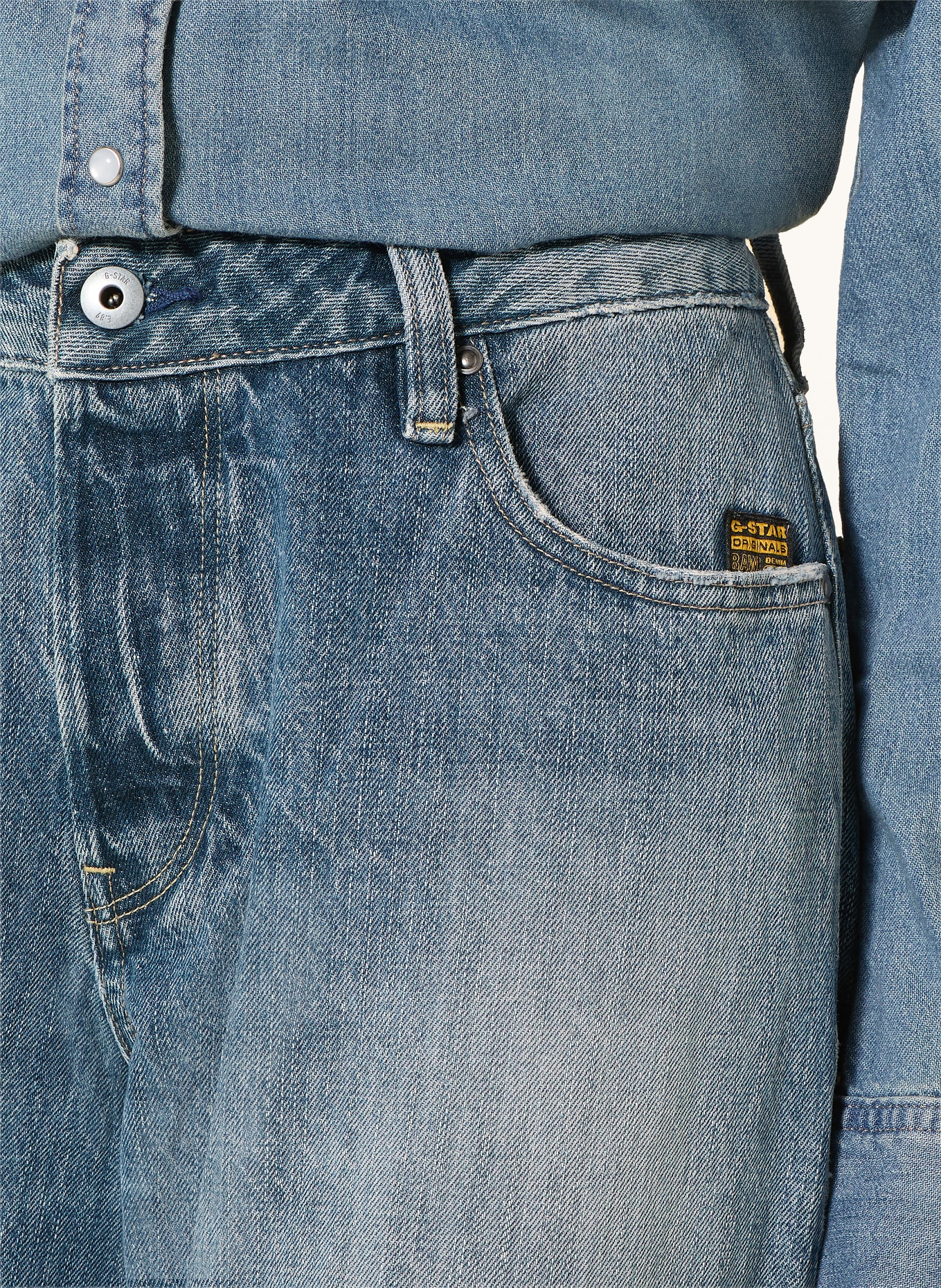 G-Star Wide Leg Jeans ROXX: H928 antique faded patina blue