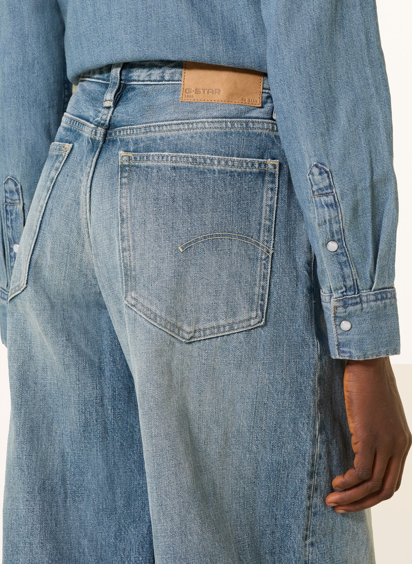 G-Star Wide Leg Jeans ROXX: H928 antique faded patina blue