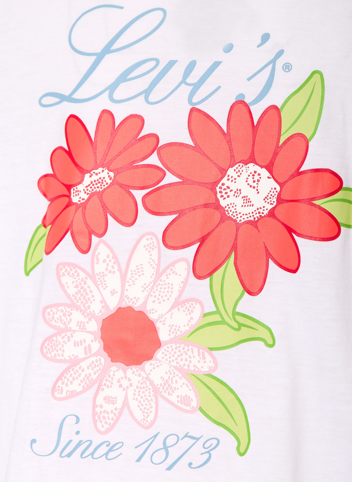 Levi's® T-Shirt: WEISS / NEONROT / BLAU