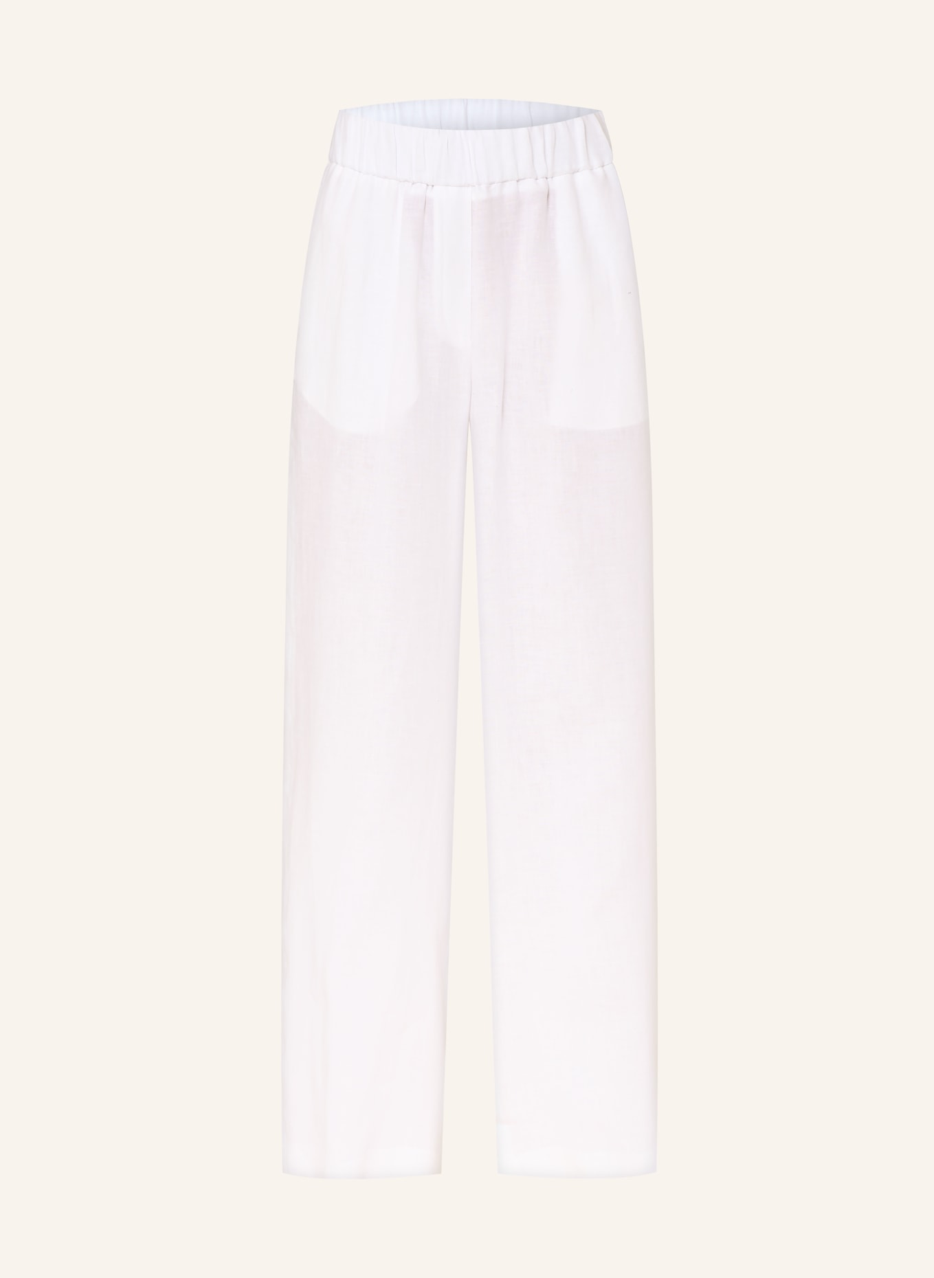 PESERICO Linnen broek met wijde pijpen: WIT