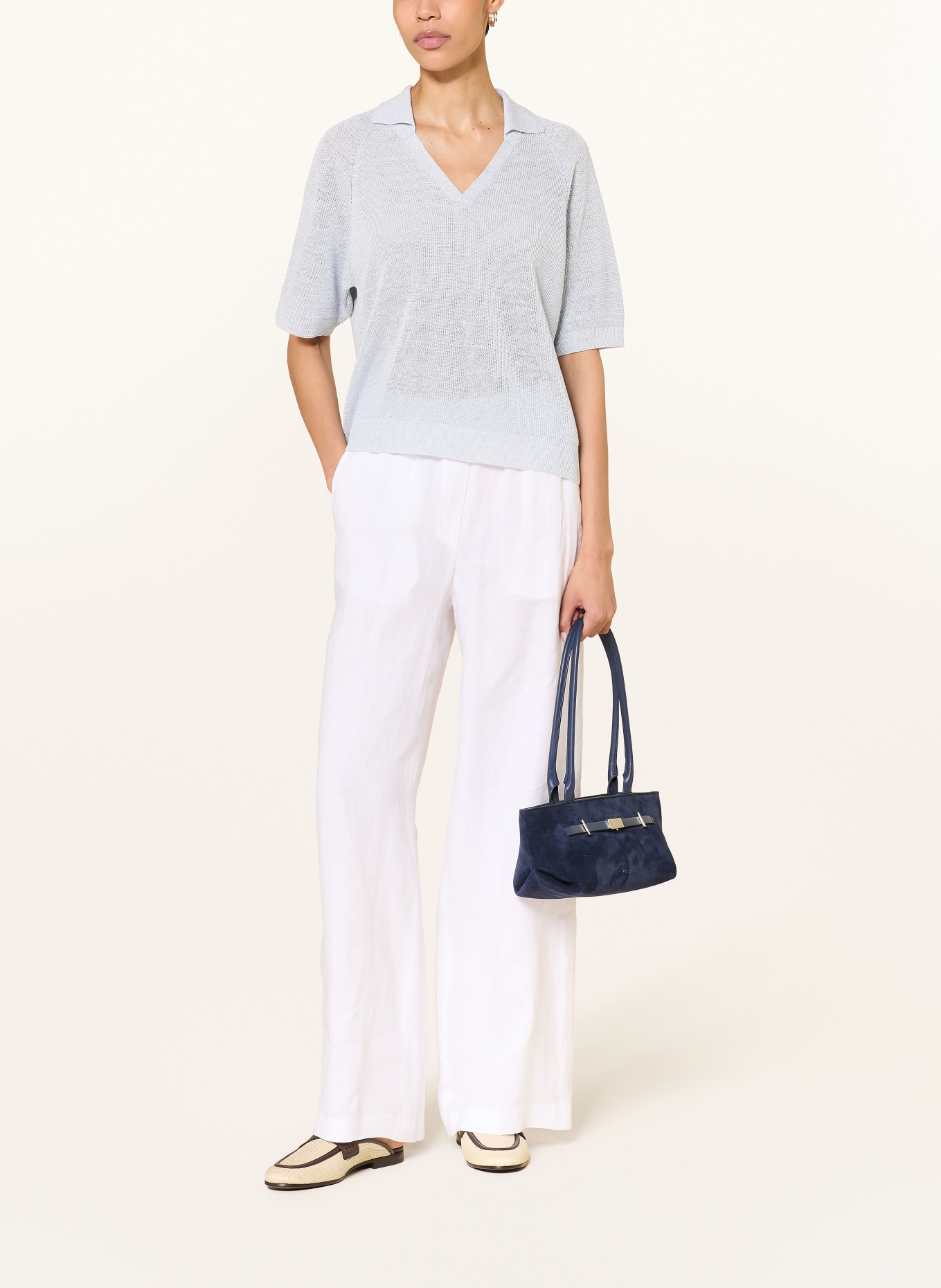 PESERICO Strickshirt: HELLBLAU