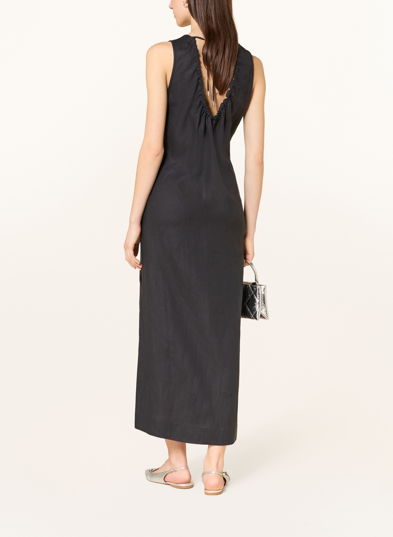 PESERICO Leinenkleid: DUNKELBLAU