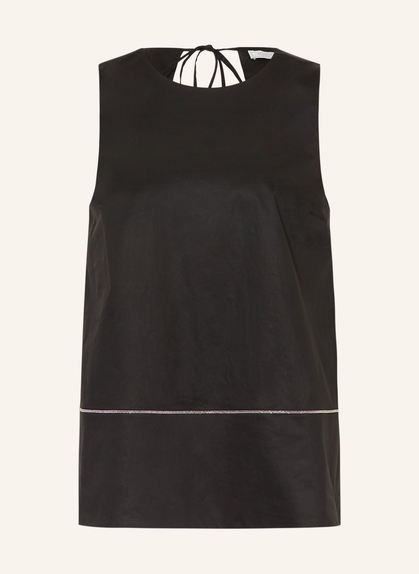 PESERICO Blůza s ozdobnými kamínky: ČERNÁ