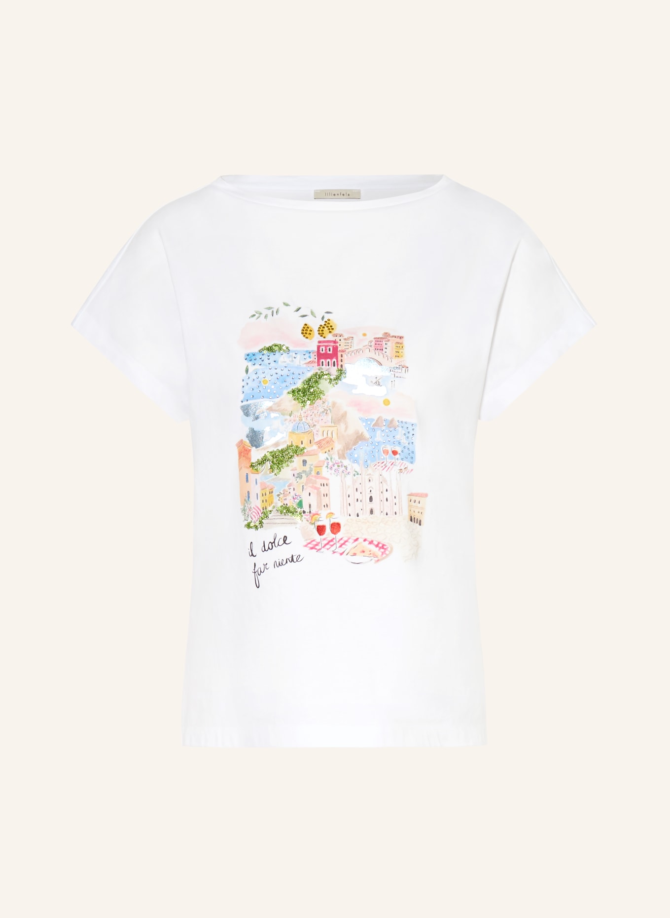 lilienfels Tričko s ozdobnými kameny a flitry: BÍLÁ / ŽLUTÁ / TMAVĚ MODRÁ