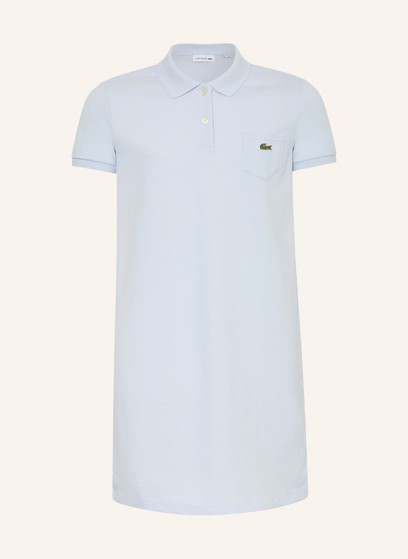 LACOSTE Piqué-Polokleid: HELLBLAU