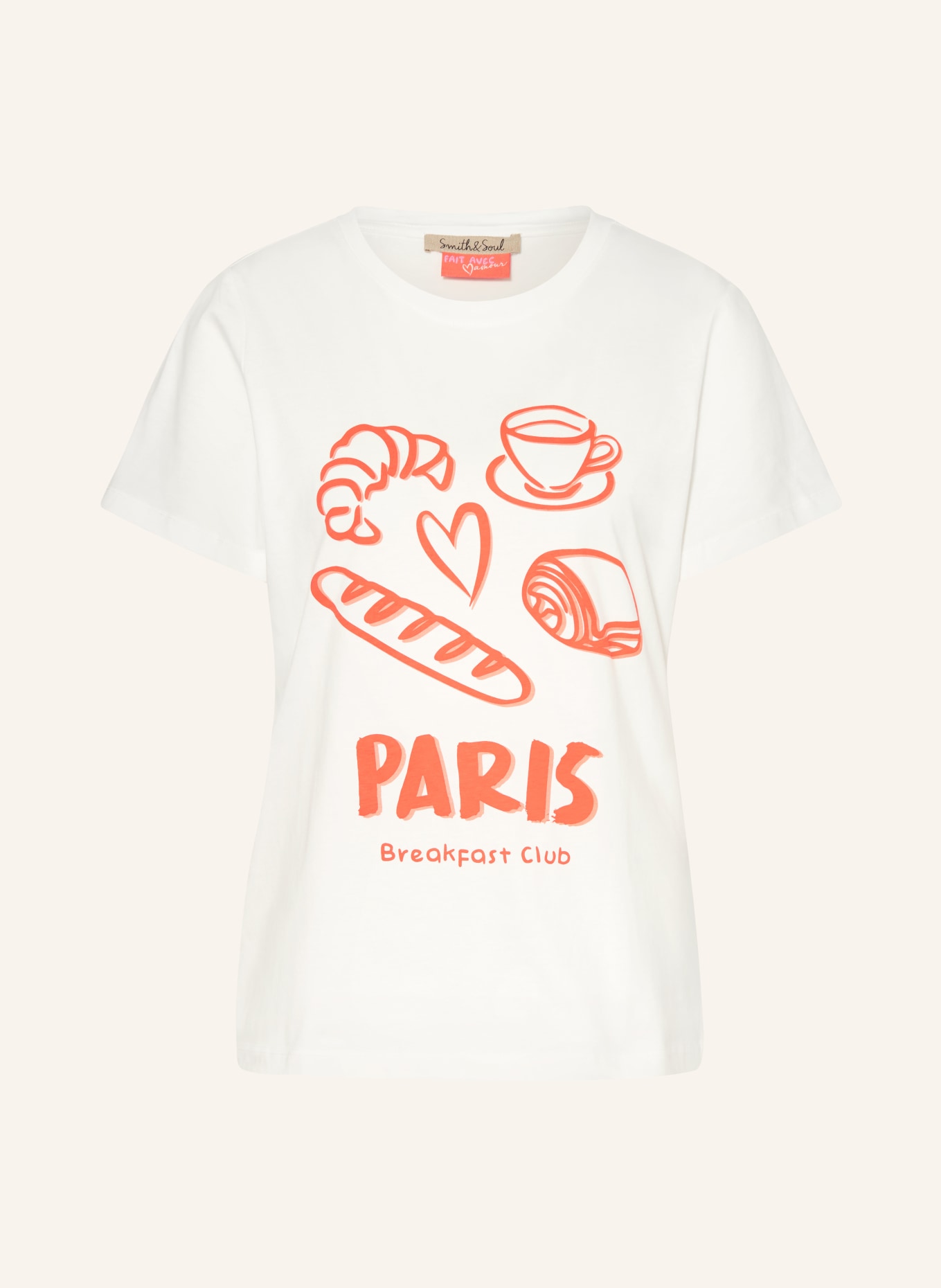 Smith & Soul tričko: BÍLÁ / ORANŽOVÁ