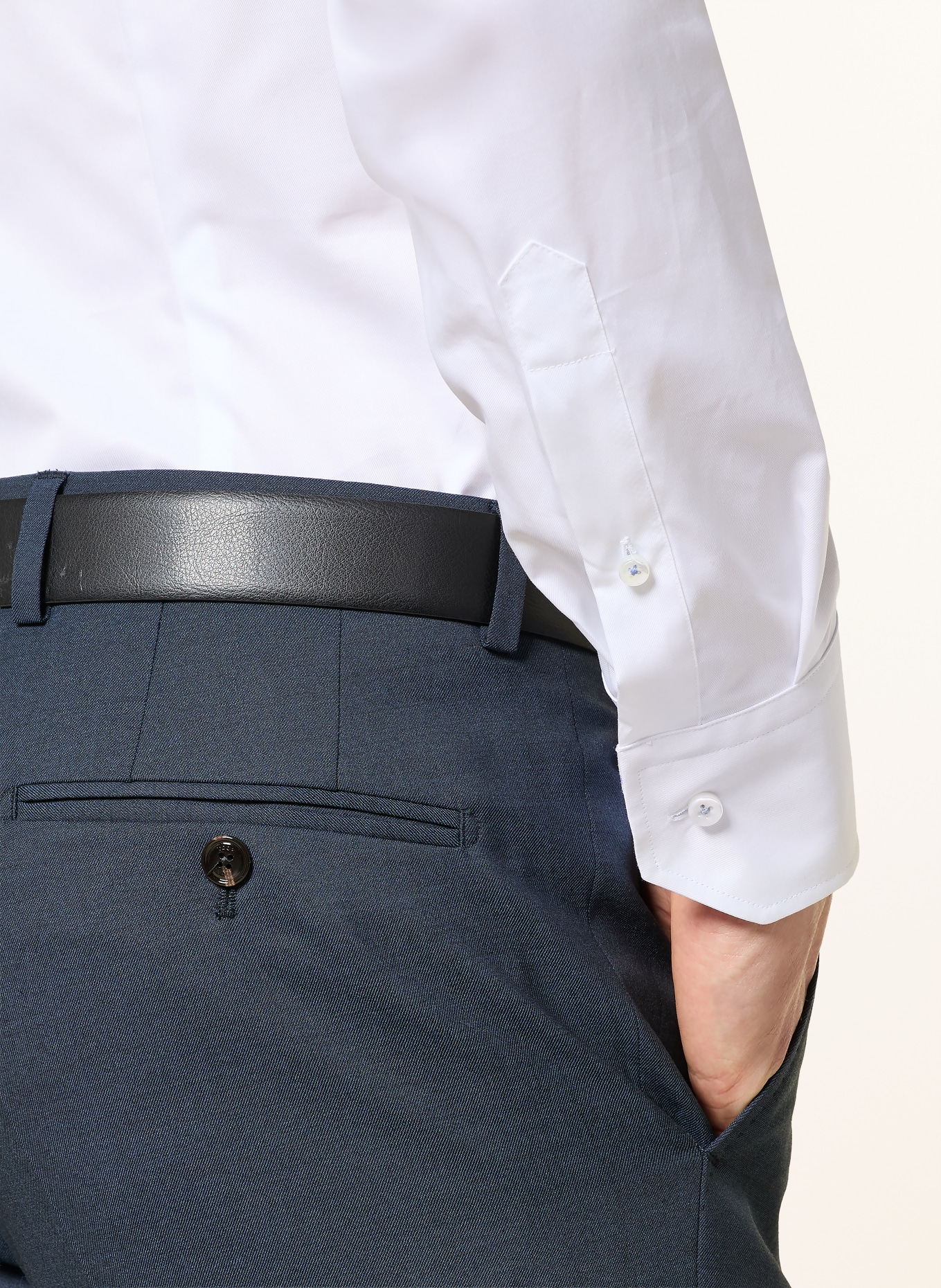 Stenströms Hemd Slimline Fit: WEISS / HELLBLAU