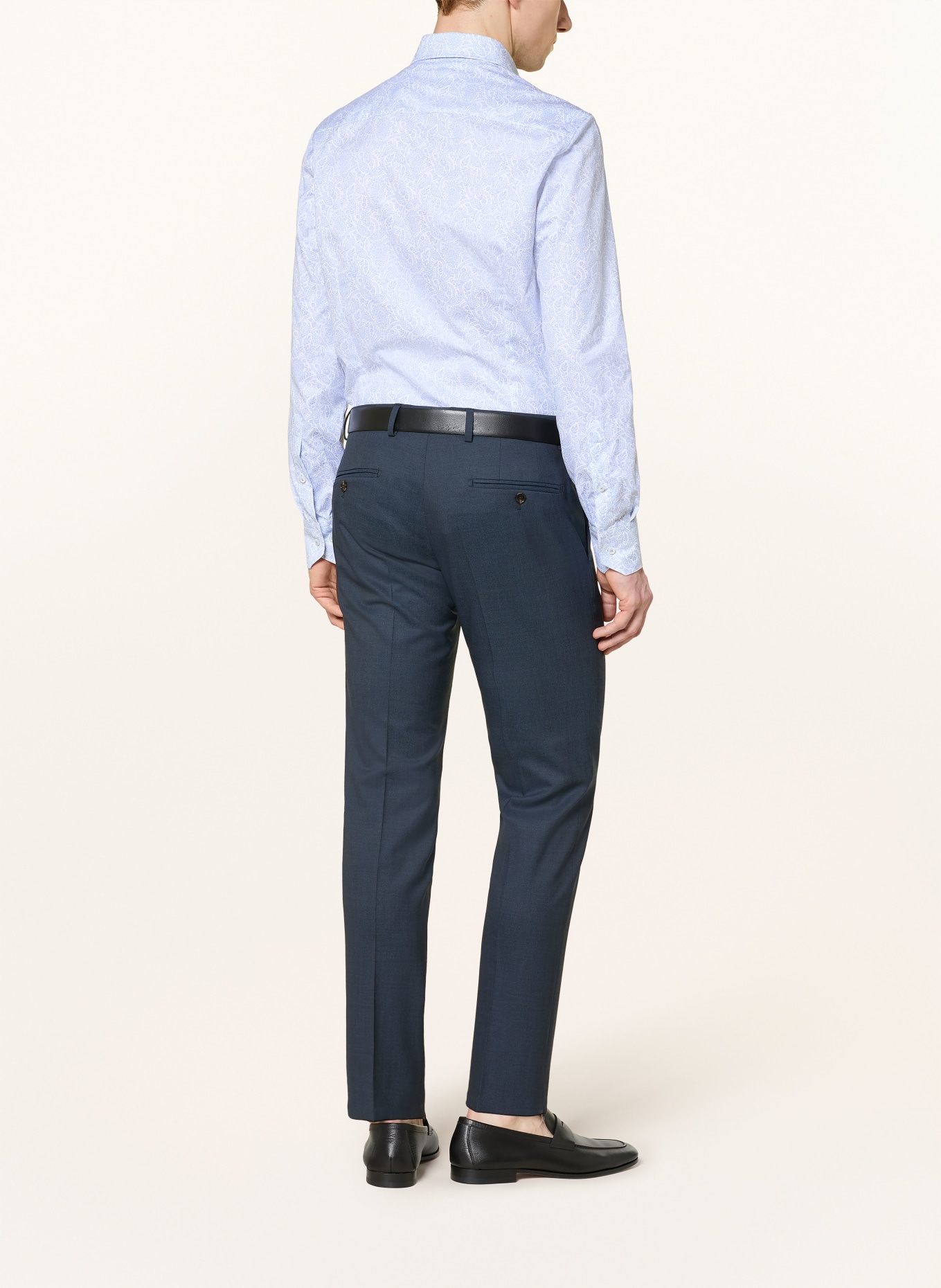 Stenströms Hemd Slimline Fit: HELLBLAU / WEISS