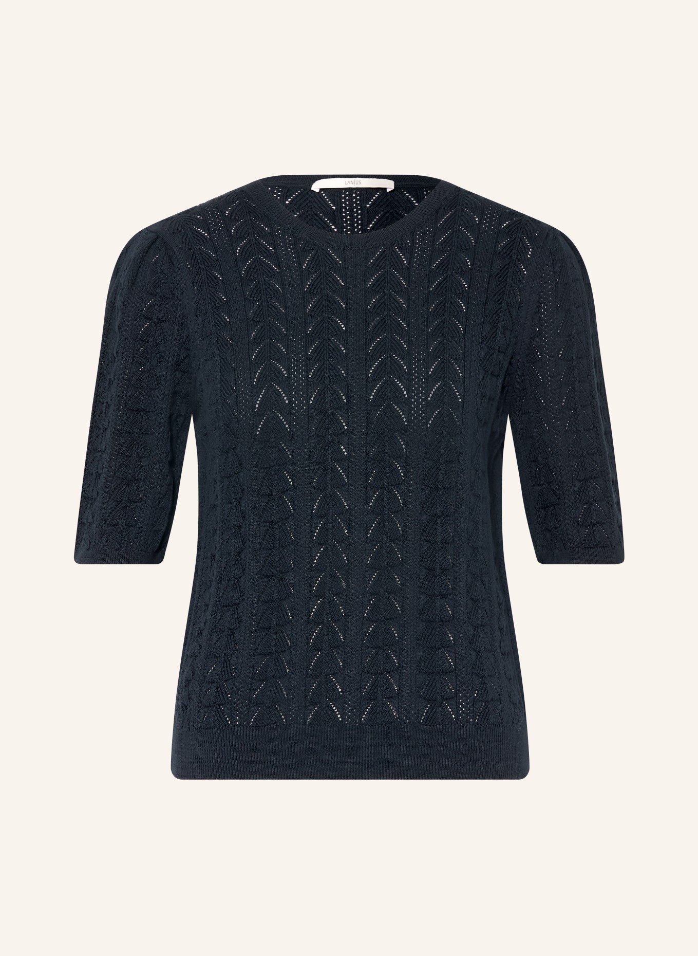 LANIUS Strickshirt: DUNKELBLAU