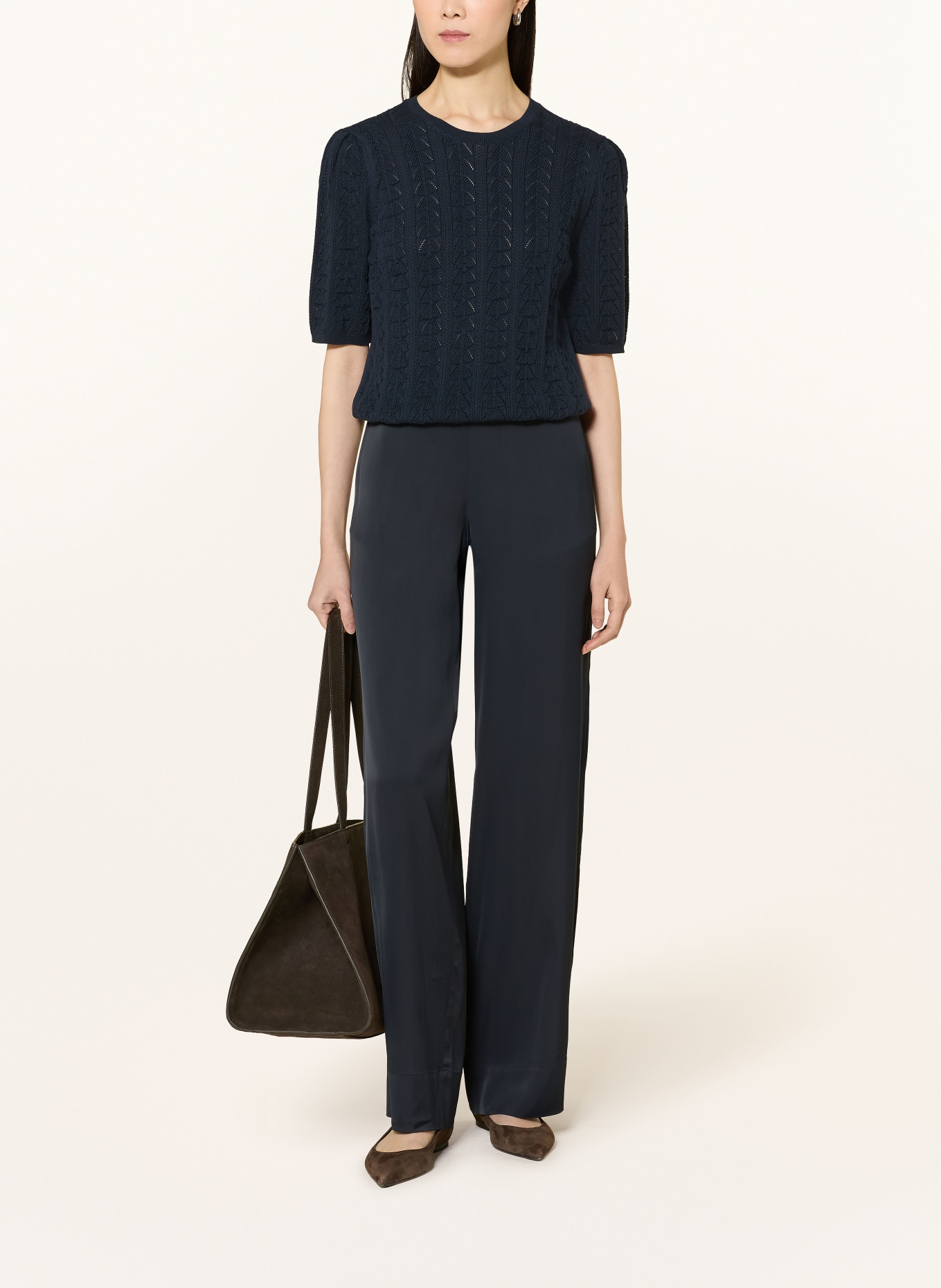 LANIUS Strickshirt: DUNKELBLAU