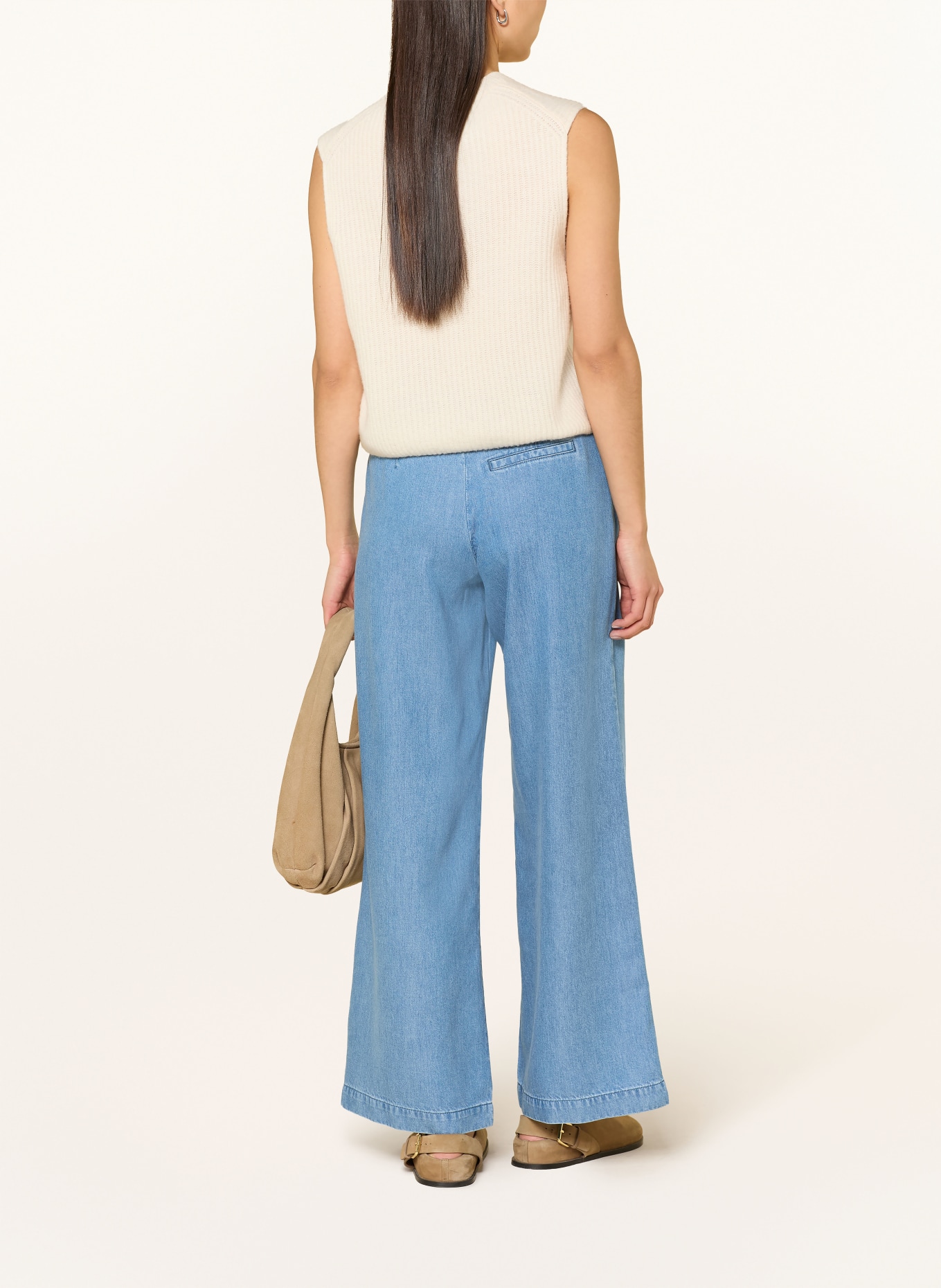 LANIUS Wide Leg Jeans: 577 Midblue denim