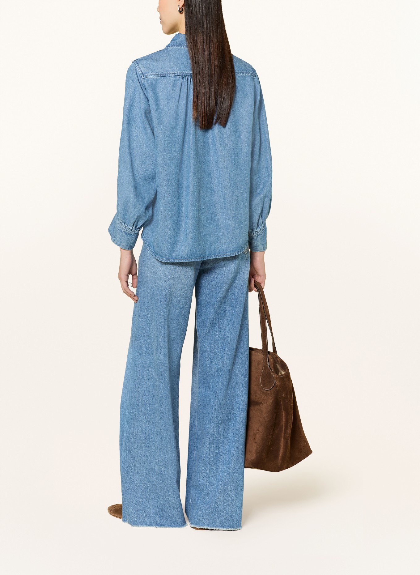 LANIUS Jeansbluse: BLAU