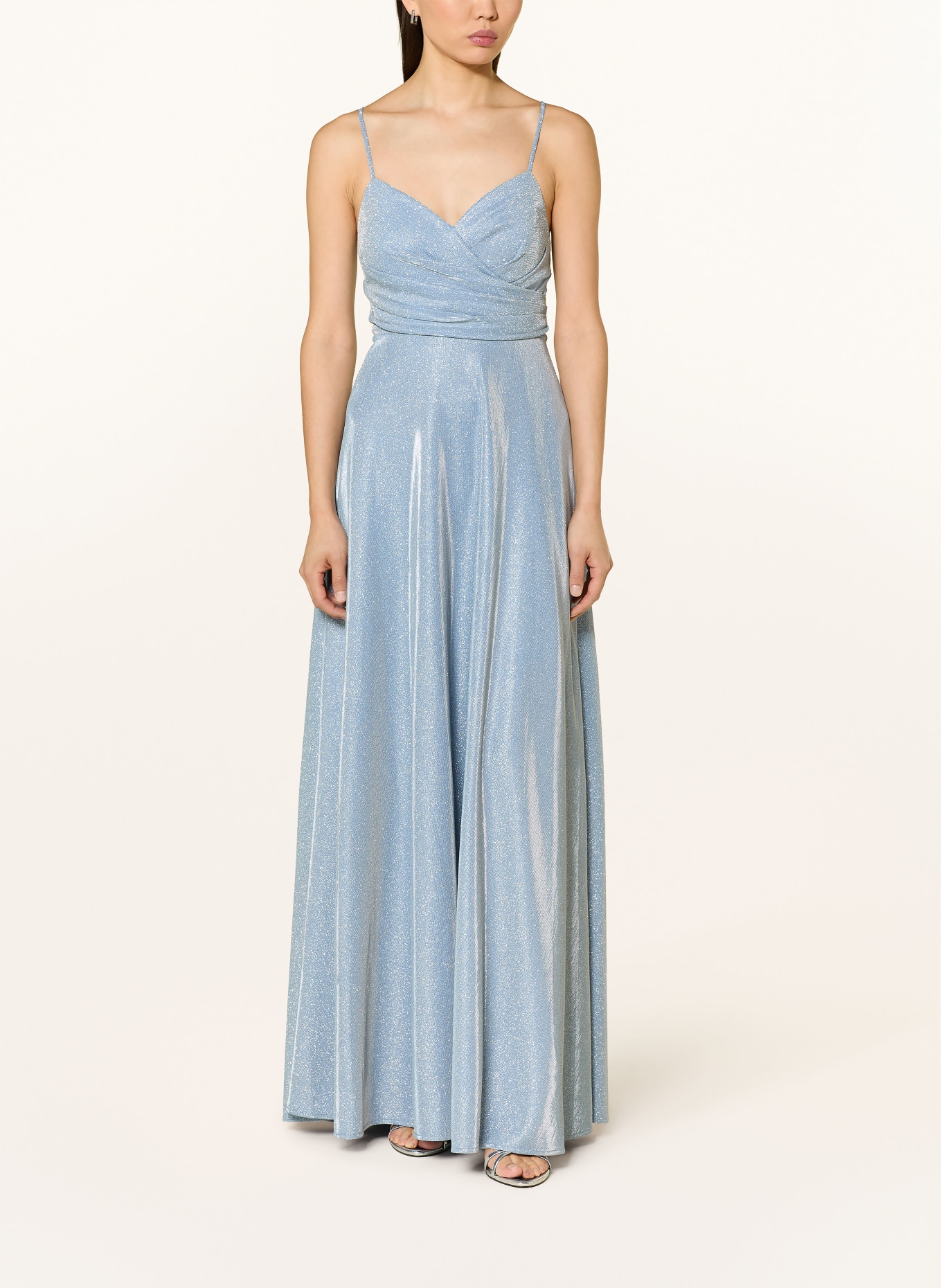 Hey Kyla Evening gown with glitter thread: LIGHT BLUE