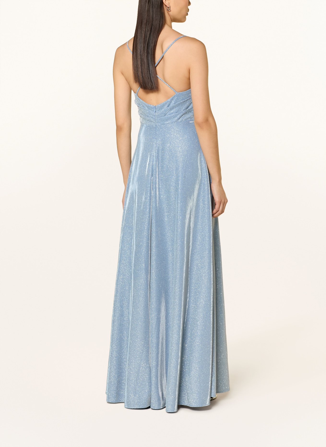 Hey Kyla Evening gown with glitter thread: LIGHT BLUE