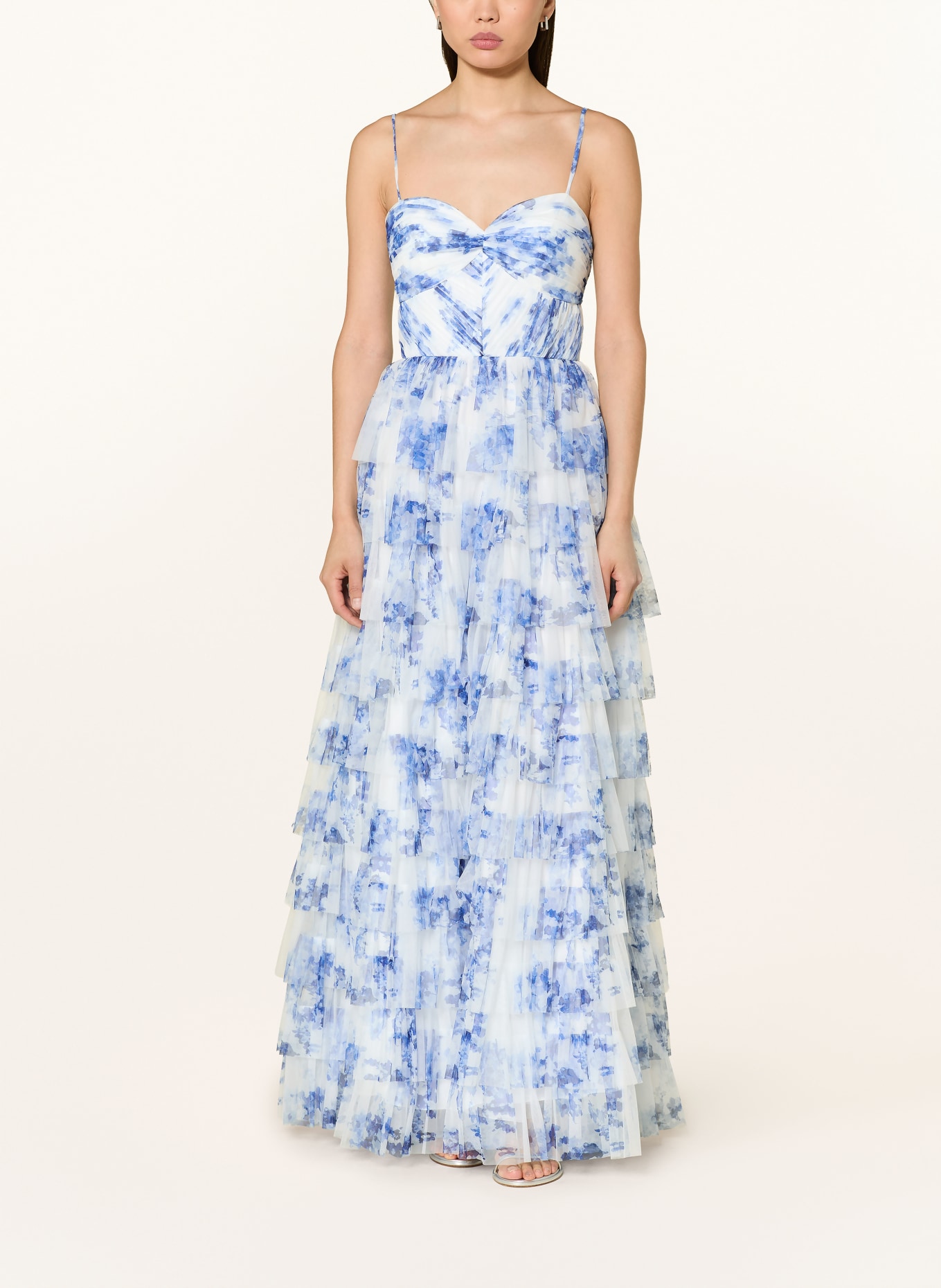 Hey Kyla Abendkleid mit Rüschen: BLAU / HELLBLAU / WEISS