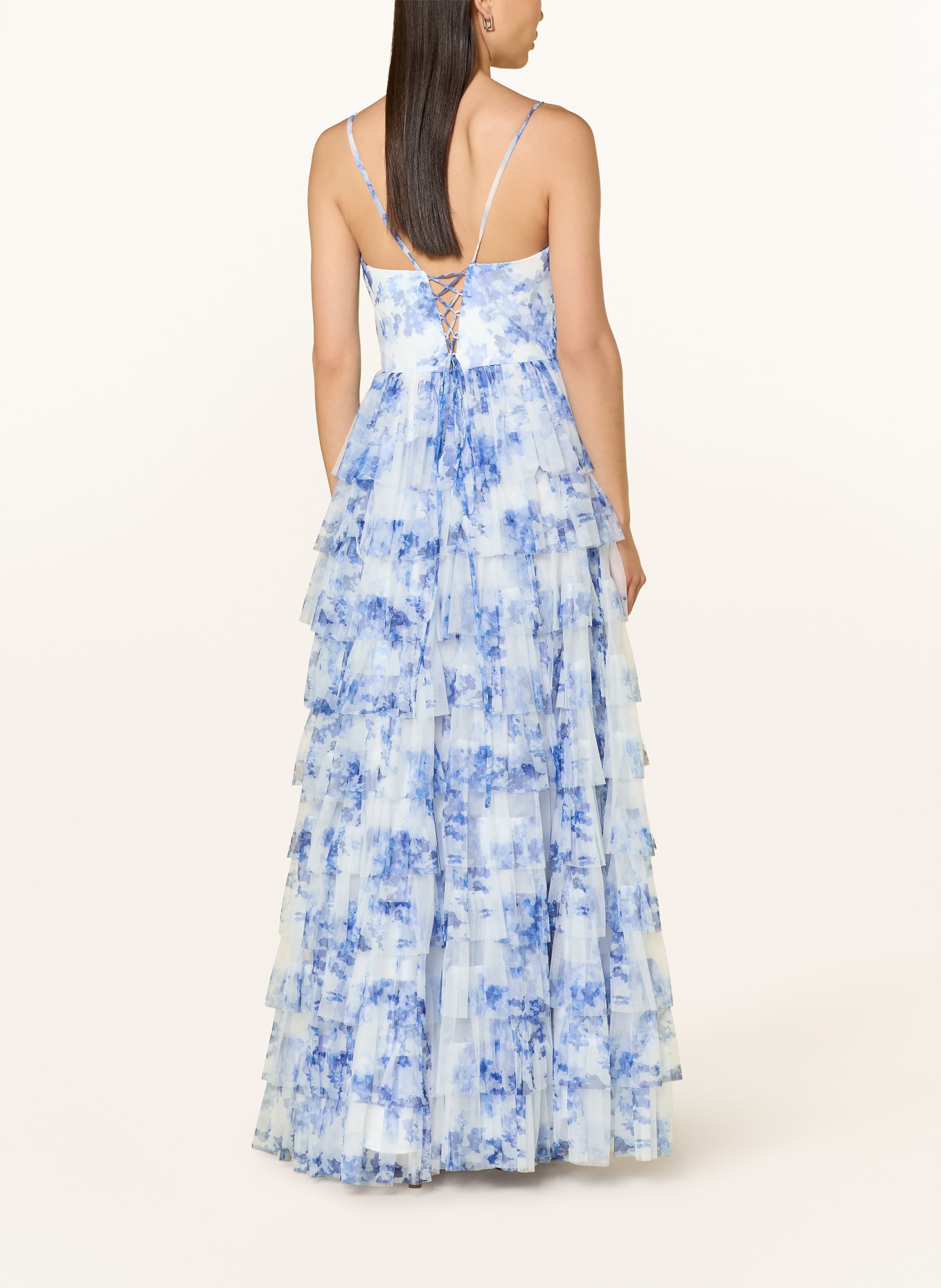 Hey Kyla Abendkleid mit Rüschen: BLAU / HELLBLAU / WEISS