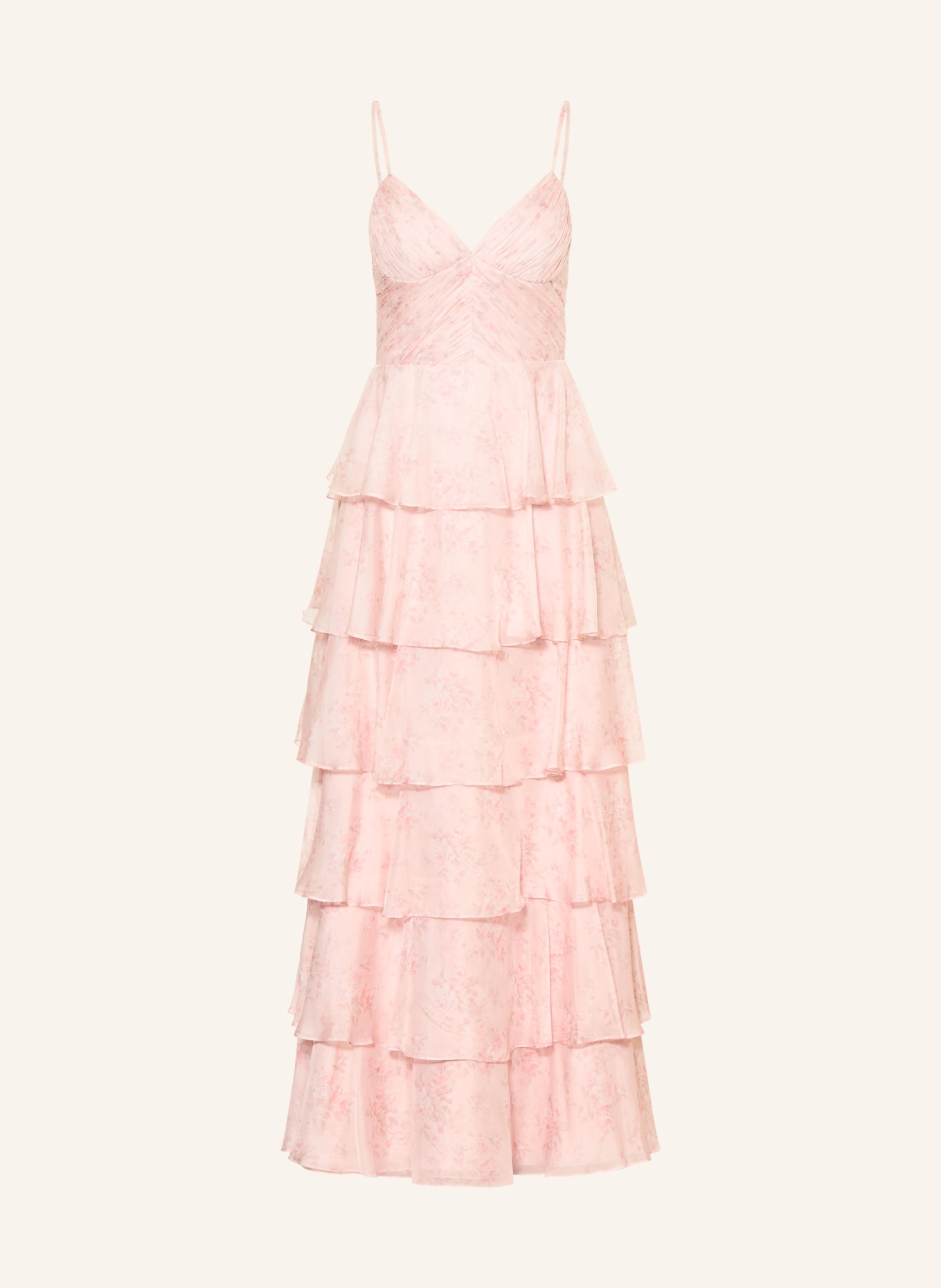 Hey Kyla Evening gown with flounces: LIGHT PINK / DUSKY PINK / TAUPE