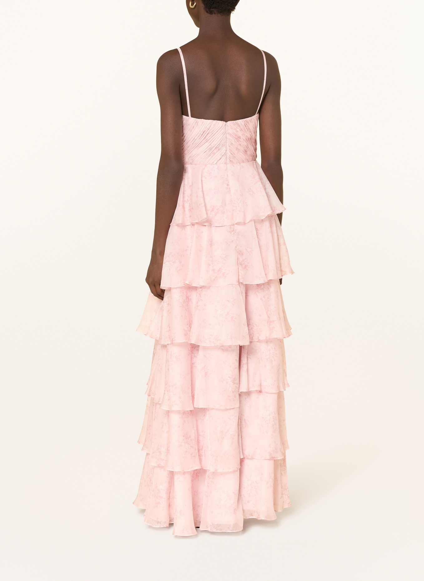 Hey Kyla Evening gown with flounces: LIGHT PINK / DUSKY PINK / TAUPE