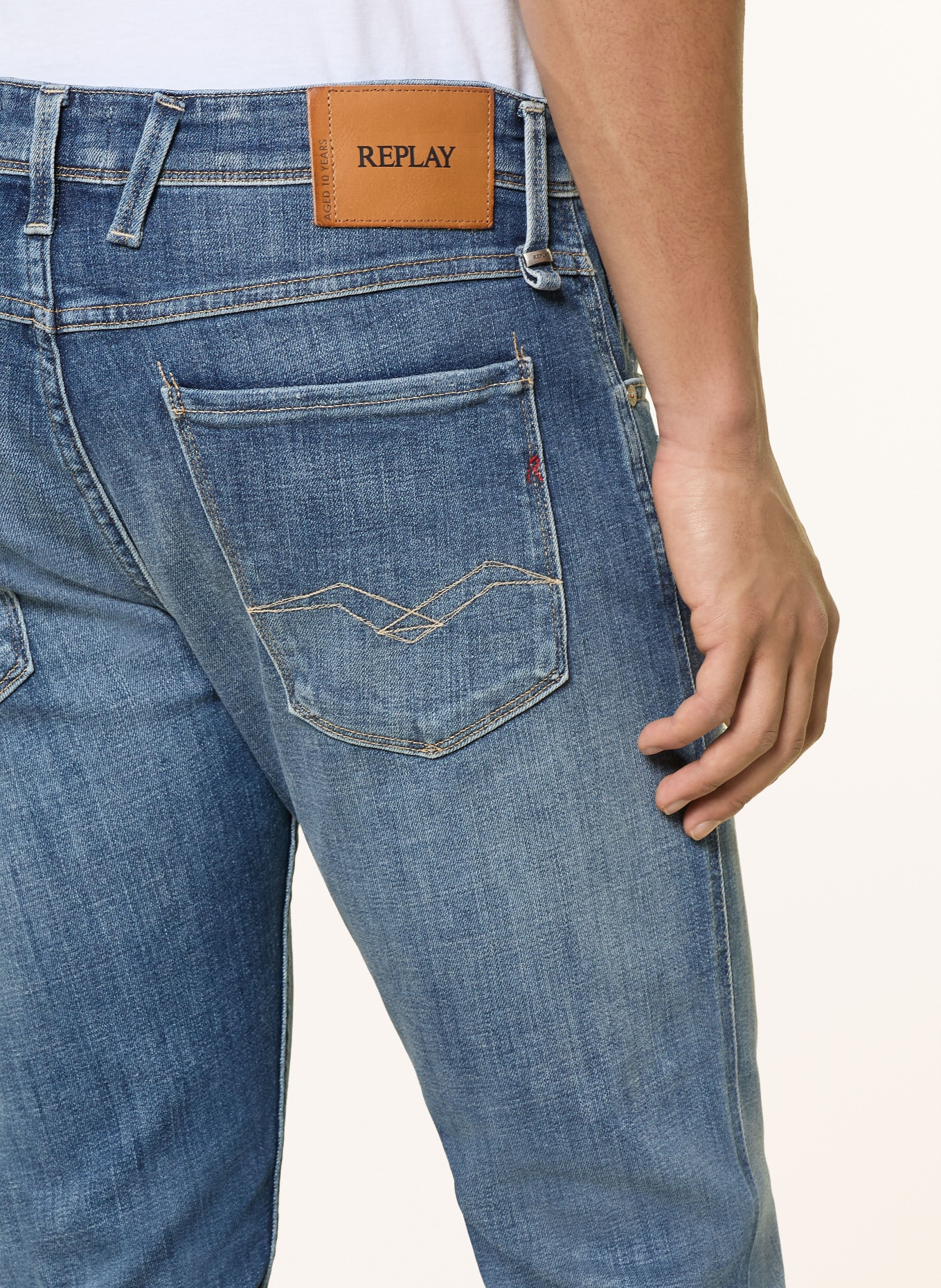 REPLAY Destroyed Jeans ANBASS Sllim Fit: 009 MEDIUM BLUE