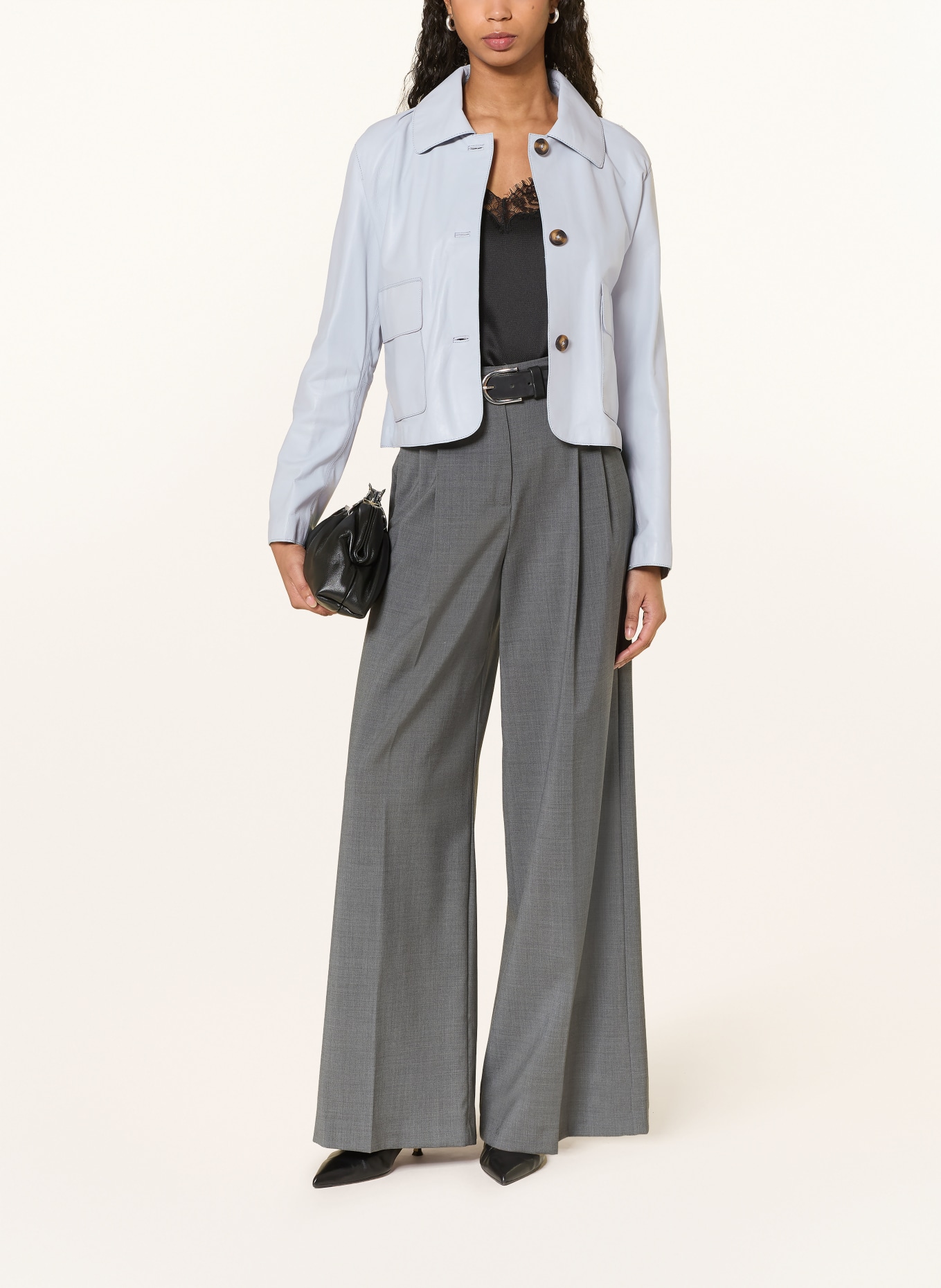 STUDIO AR Kožená bunda MARLEY: TMAVĚ MODRÁ