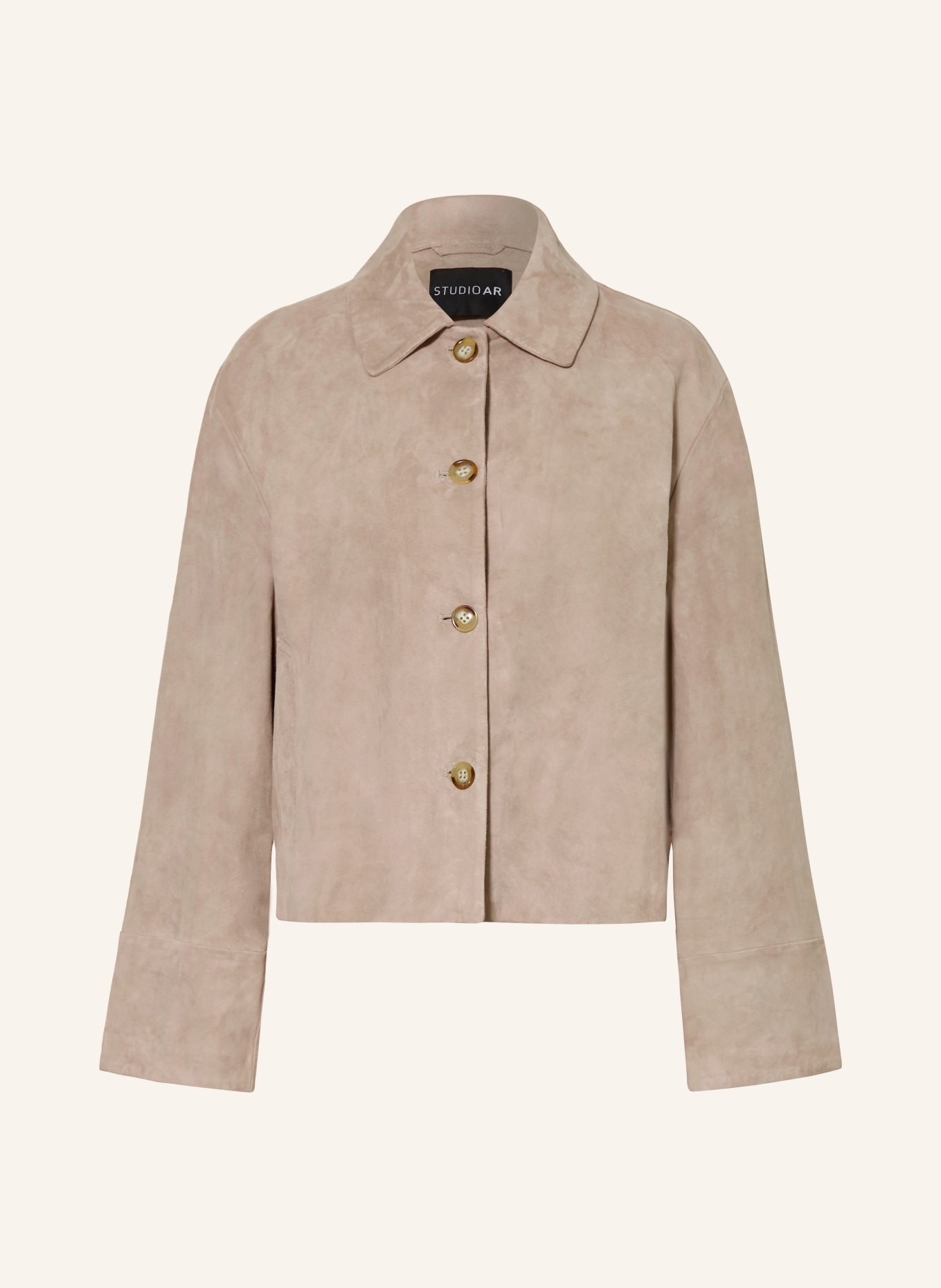 STUDIO AR ELAINE leather jacket: LIGHT GRAY