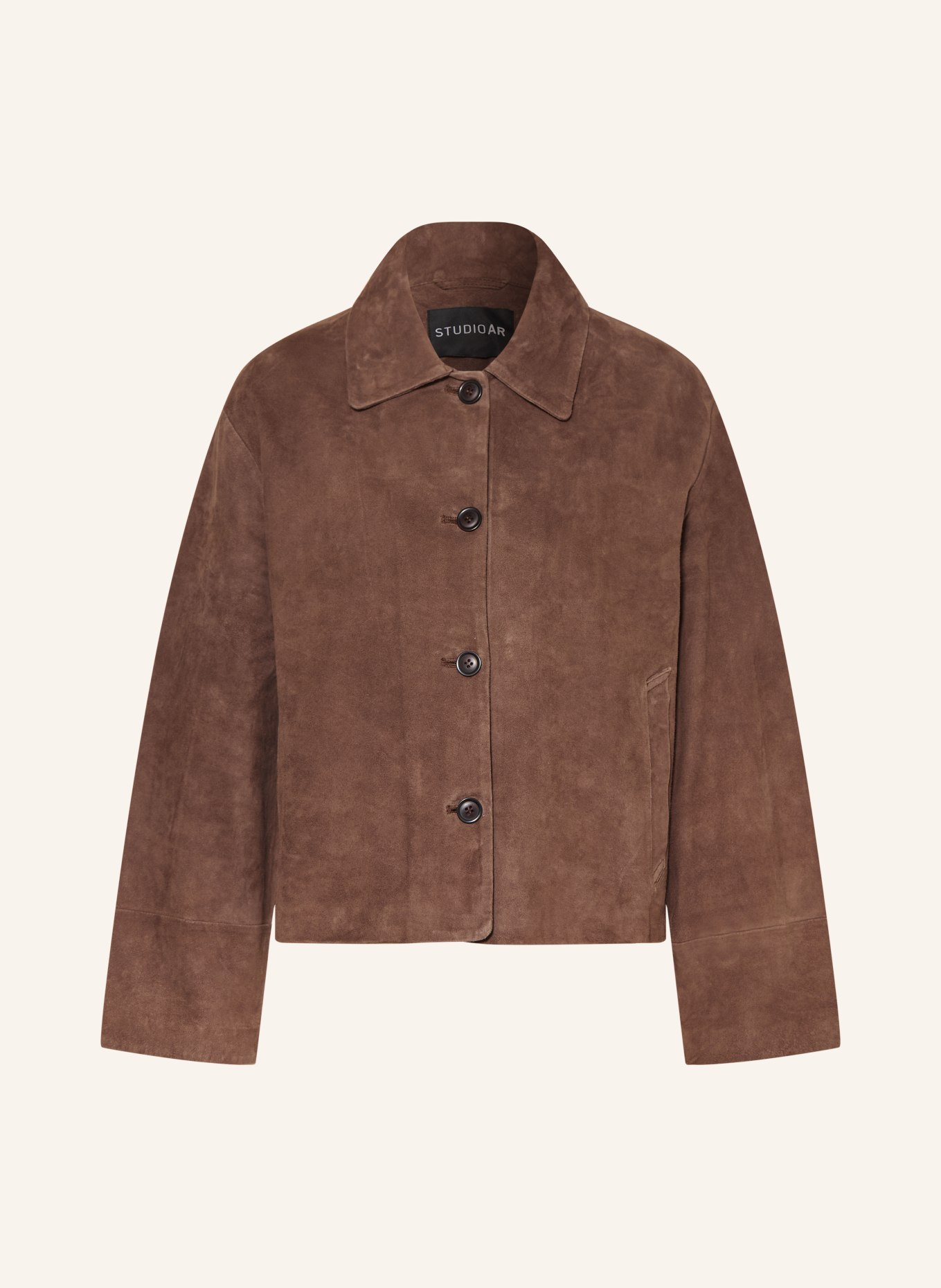 STUDIO AR ELAINE leather jacket: BROWN