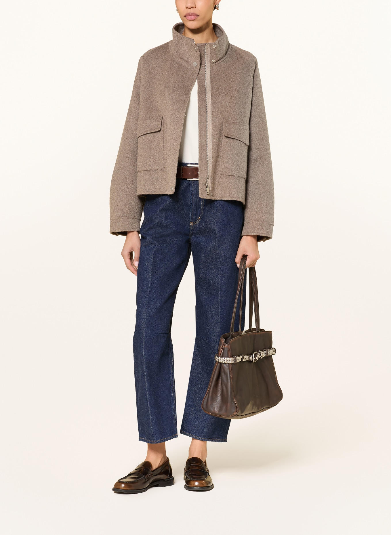 STUDIO AR CAILIN box jacket: BROWN
