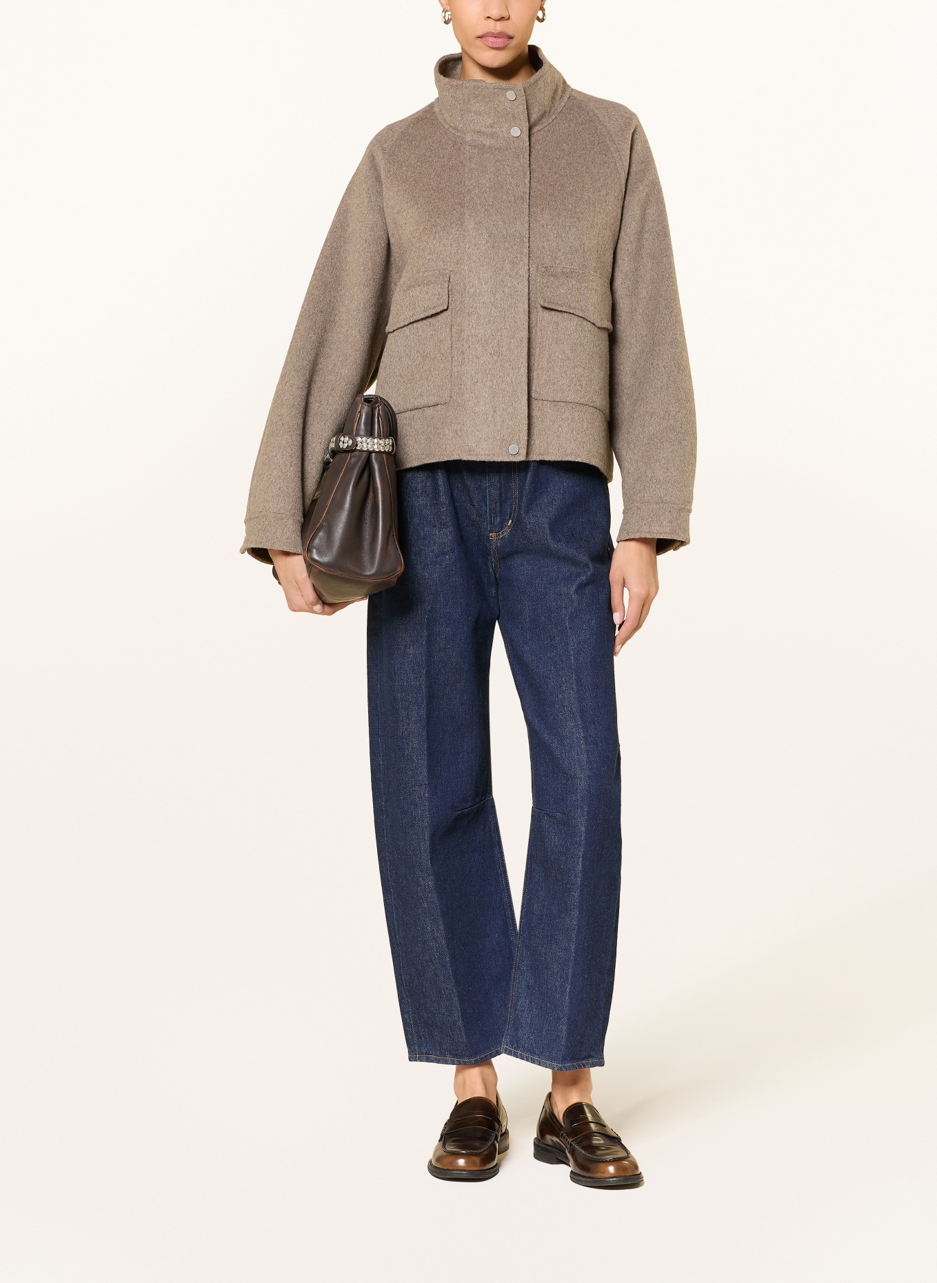 STUDIO AR CAILIN box jacket: BROWN