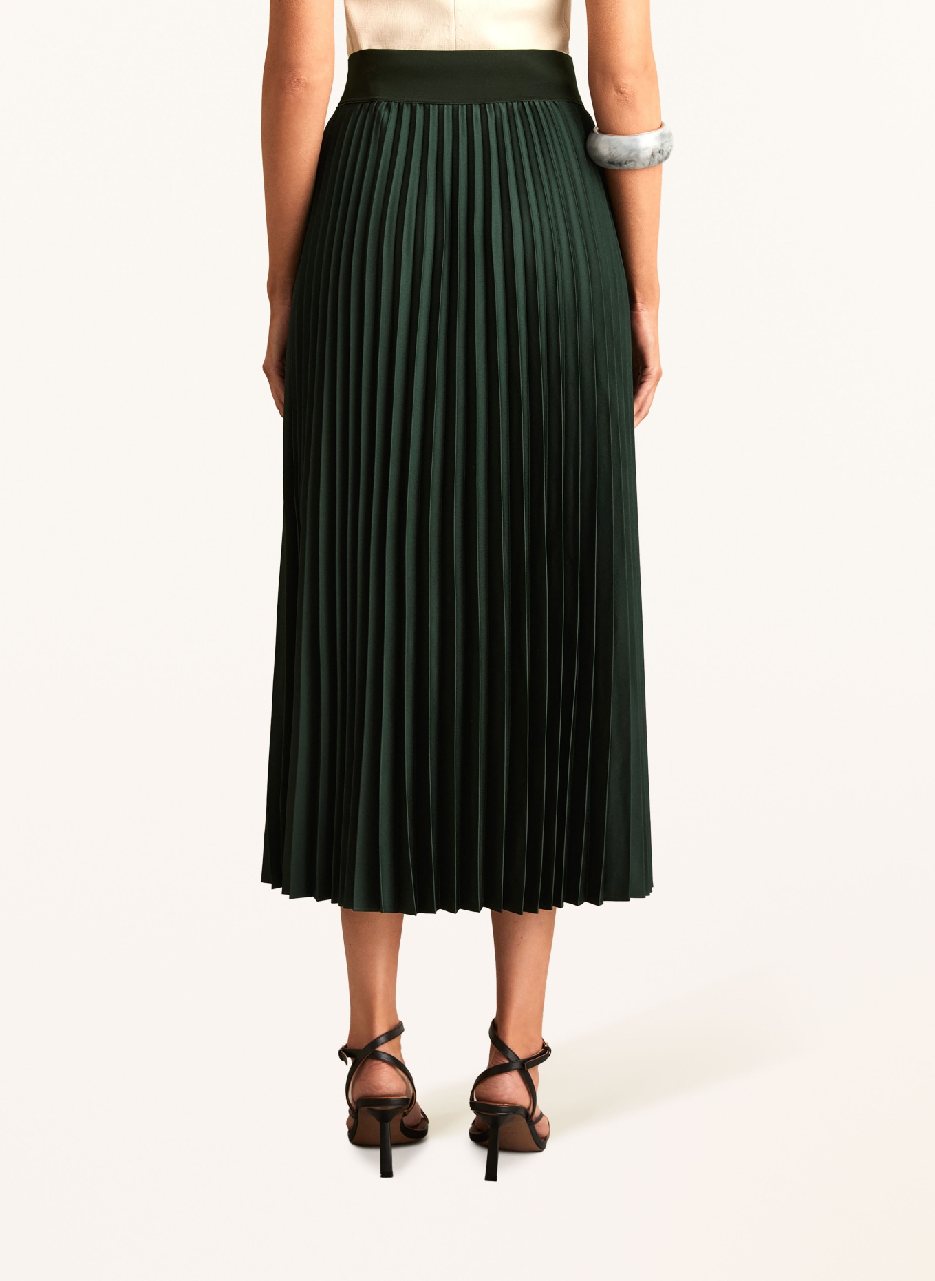 REISS Plisseerock SEREN: DUNKELGRÜN