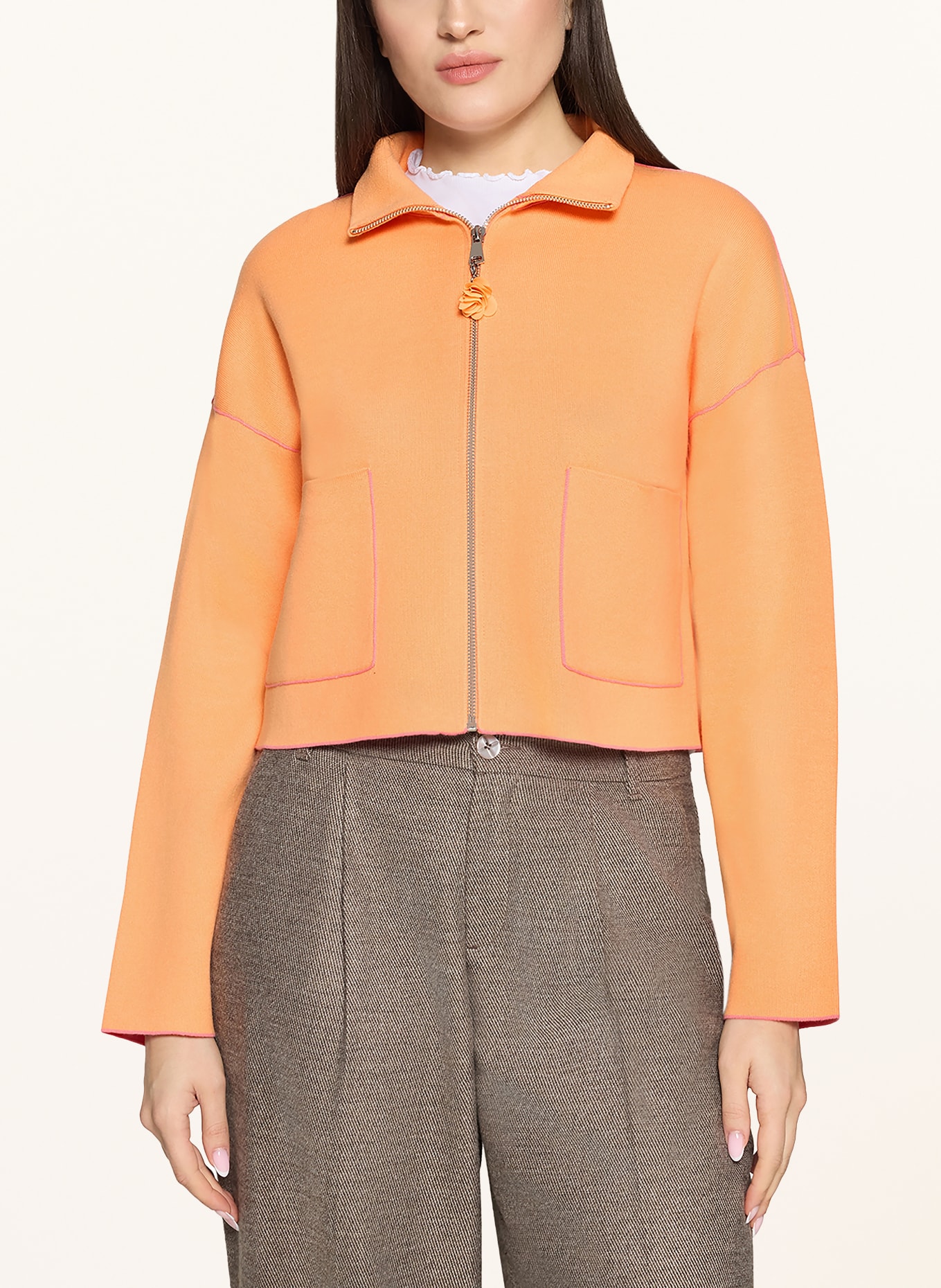 CARTOON cardigan: ORANGE / PINK