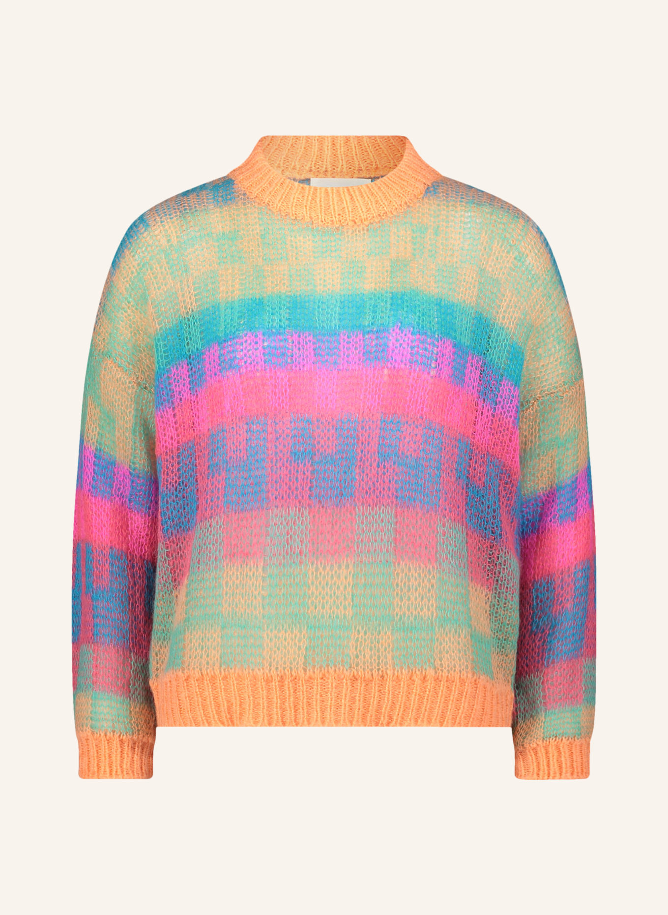 CARTOON Pullover mit Mohair: HELLGRÜN / PINK / ORANGE