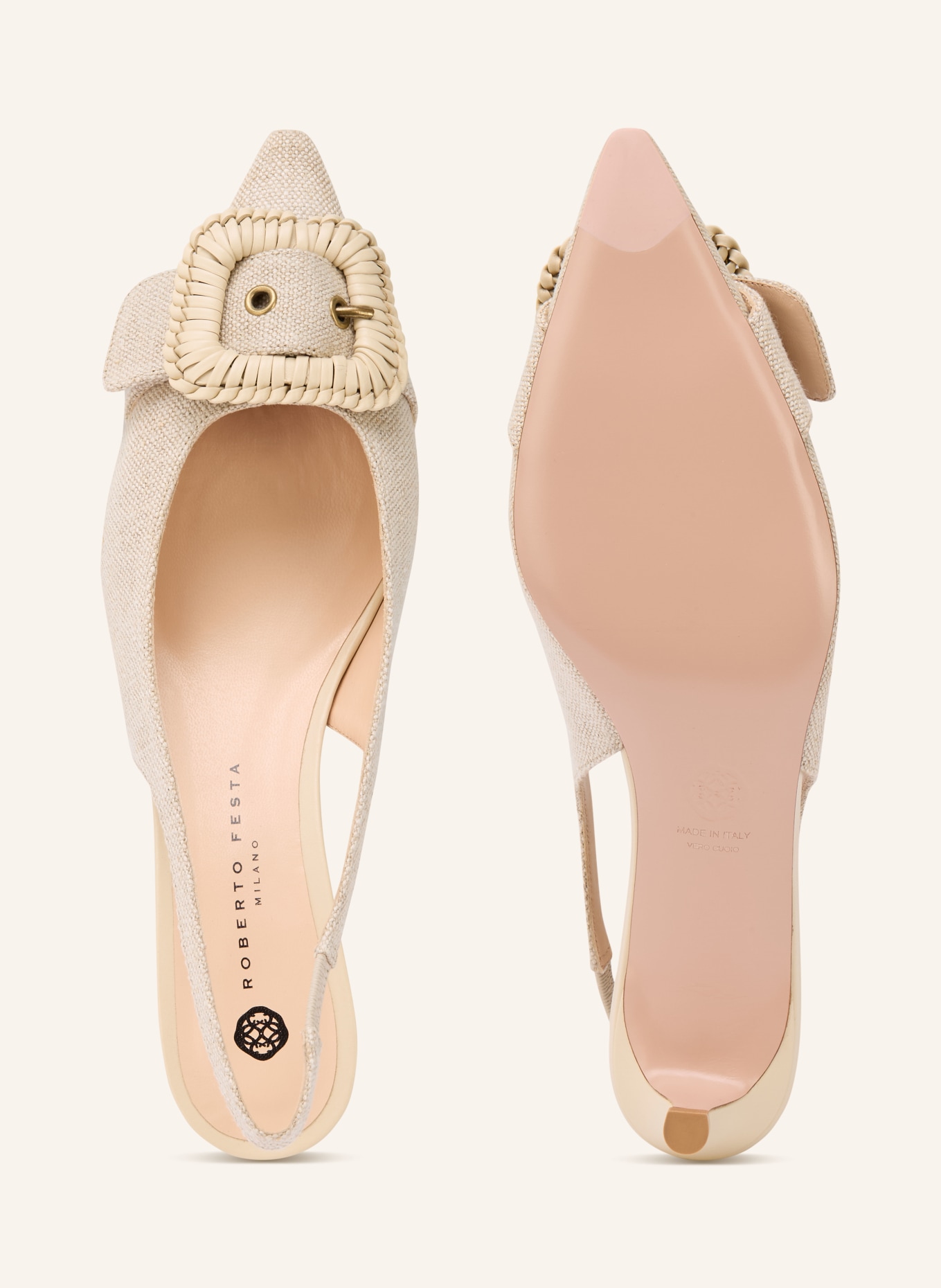 ROBERTO FESTA VEGA slingback pumps: BEIGE