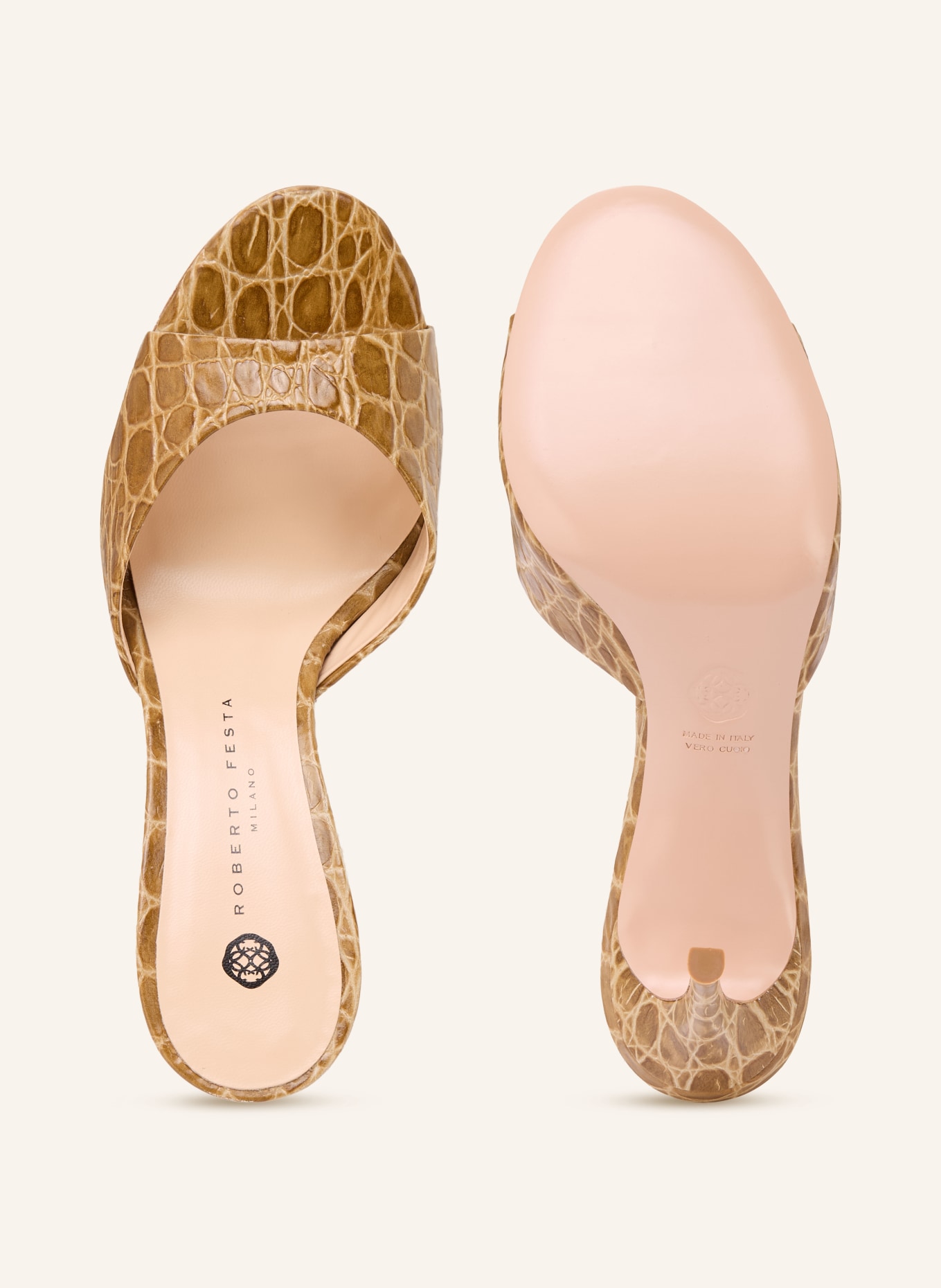 ROBERTO FESTA Mules BOA: BROWN / CAMEL