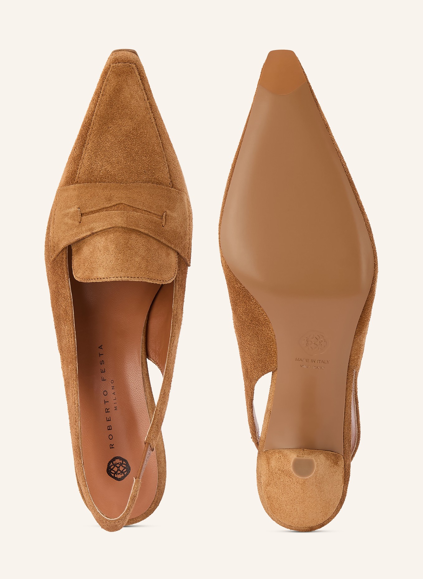 ROBERTO FESTA ARTEMIDE slingback pumps: COGNAC