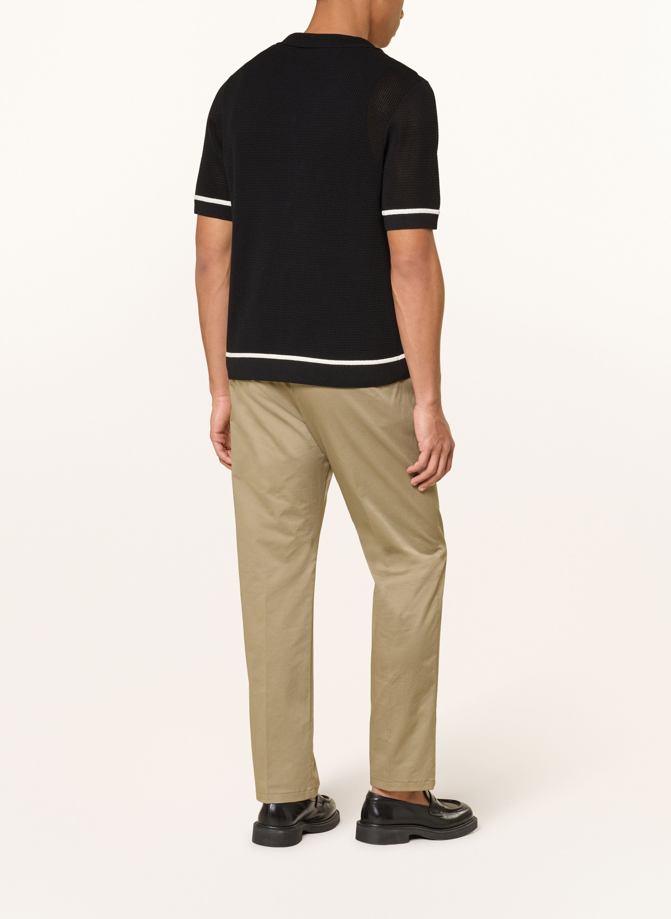 DRYKORN Strickhemd FLAVIRO Relaxed Fit: SCHWARZ / WEISS