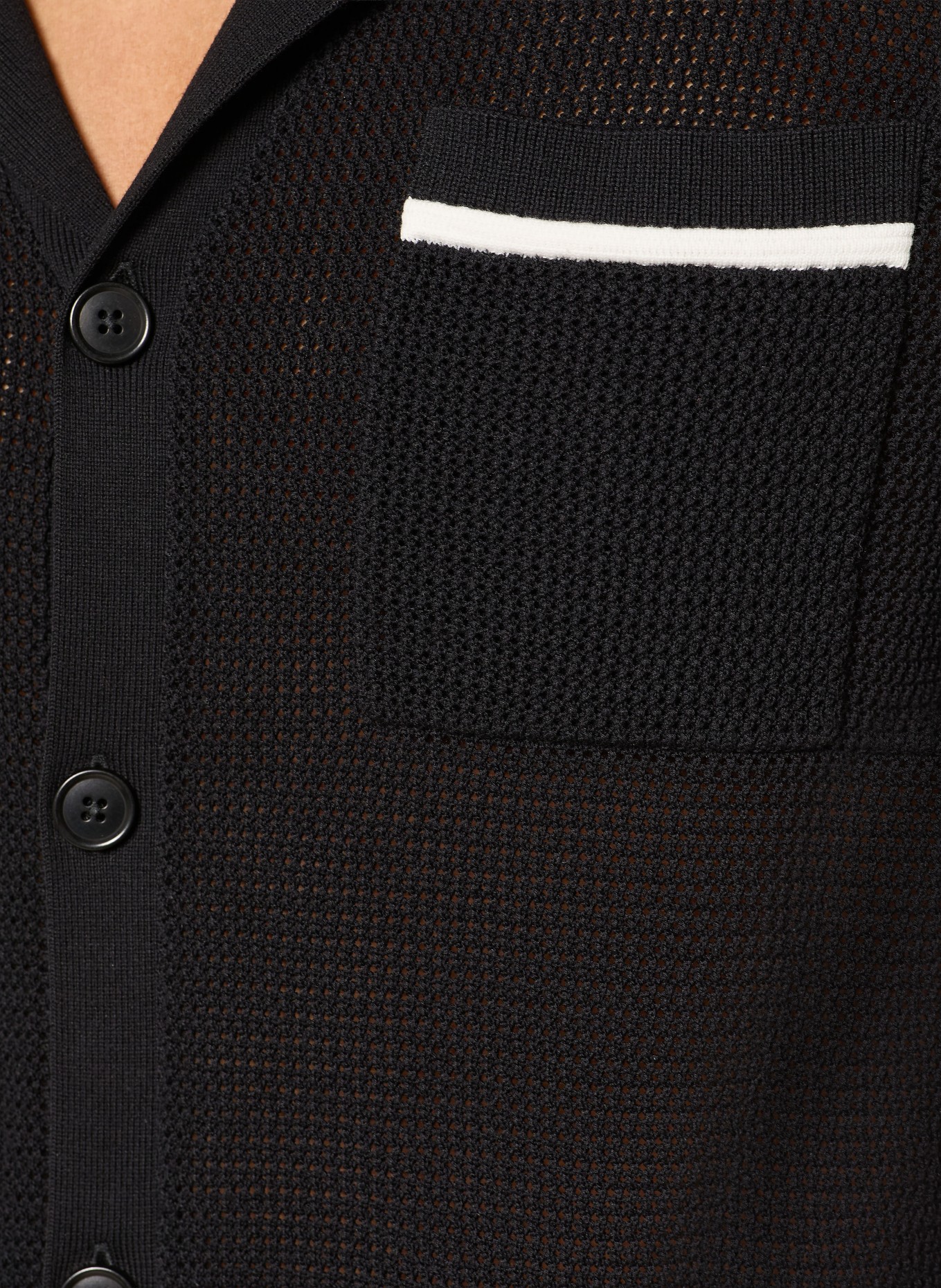 DRYKORN Strickhemd FLAVIRO Relaxed Fit: SCHWARZ / WEISS