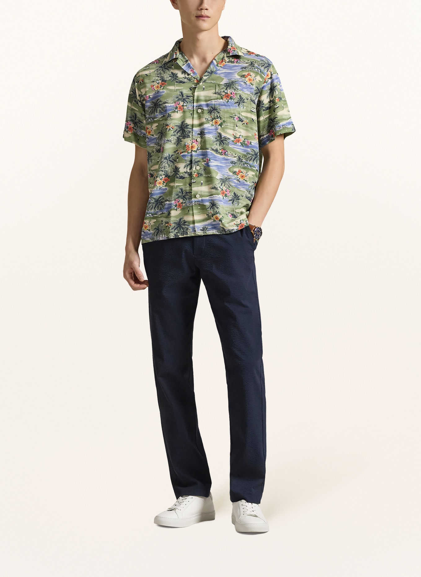 RLX RALPH LAUREN Resort shirt, regular fit: GREEN / ORANGE / BLUE