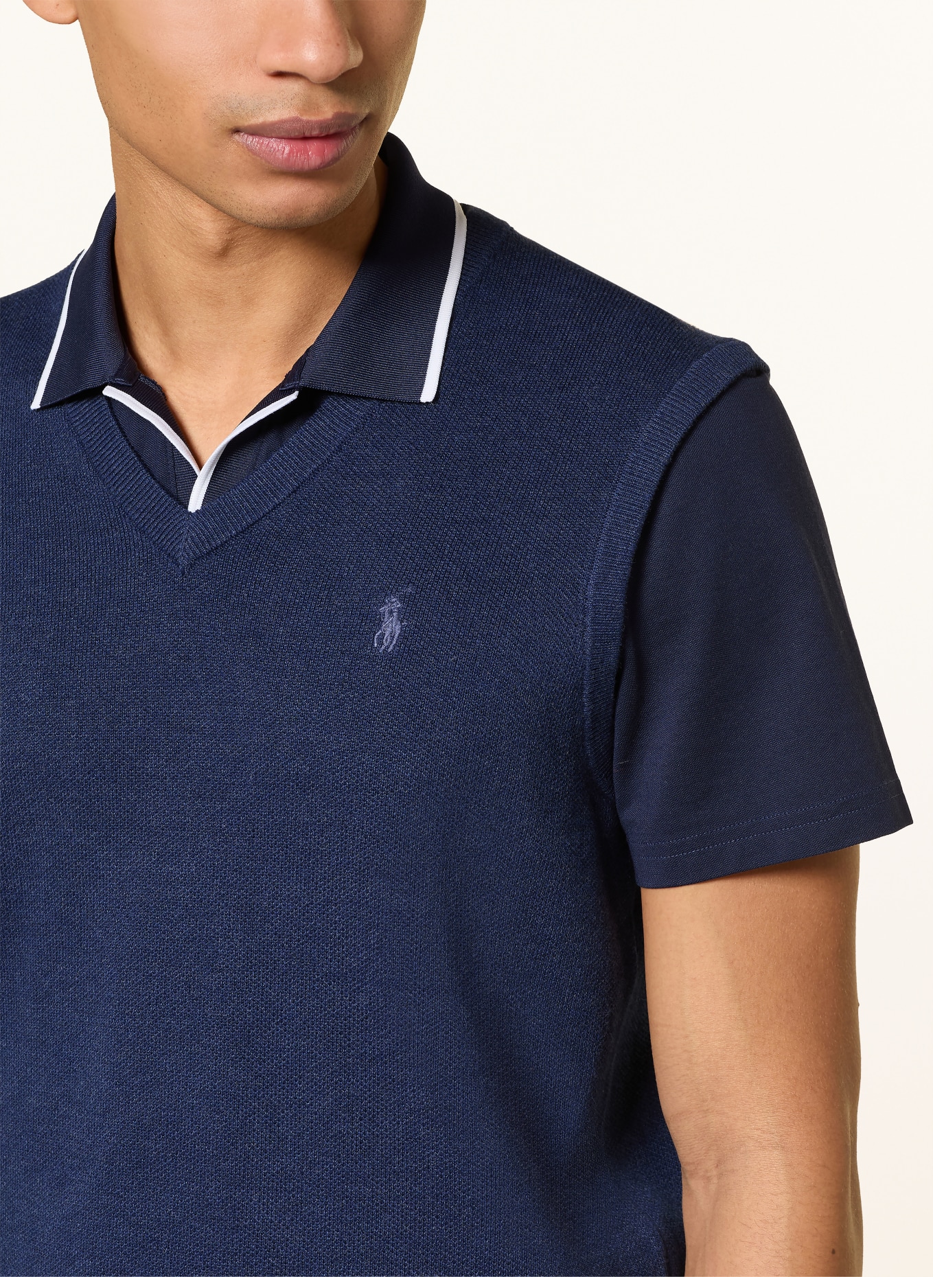 RLX RALPH LAUREN sleeveless sweater: DARK BLUE