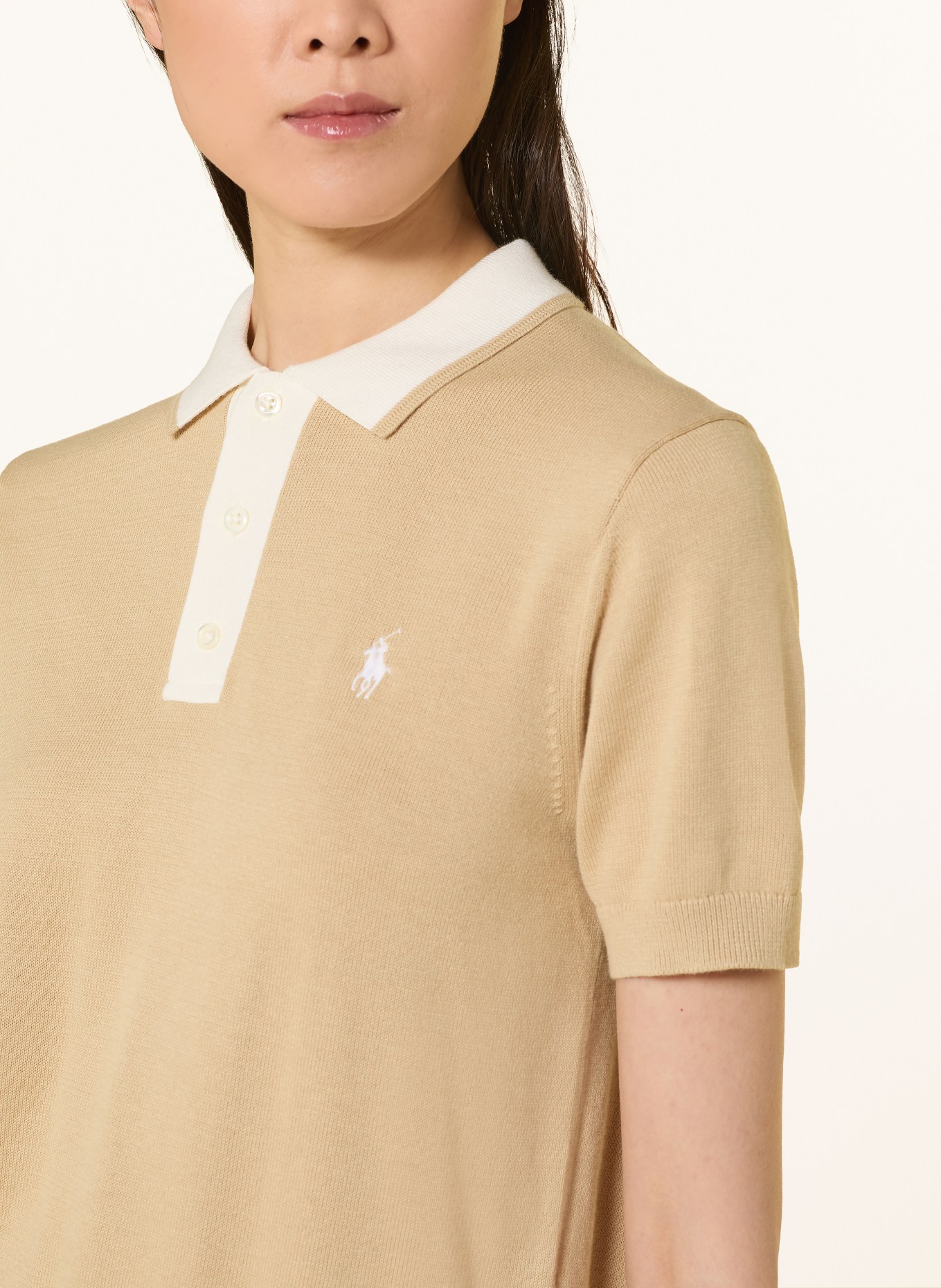 RLX RALPH LAUREN Funkční polokošile: SVĚTLE HNĚDÁ / BÍLÁ