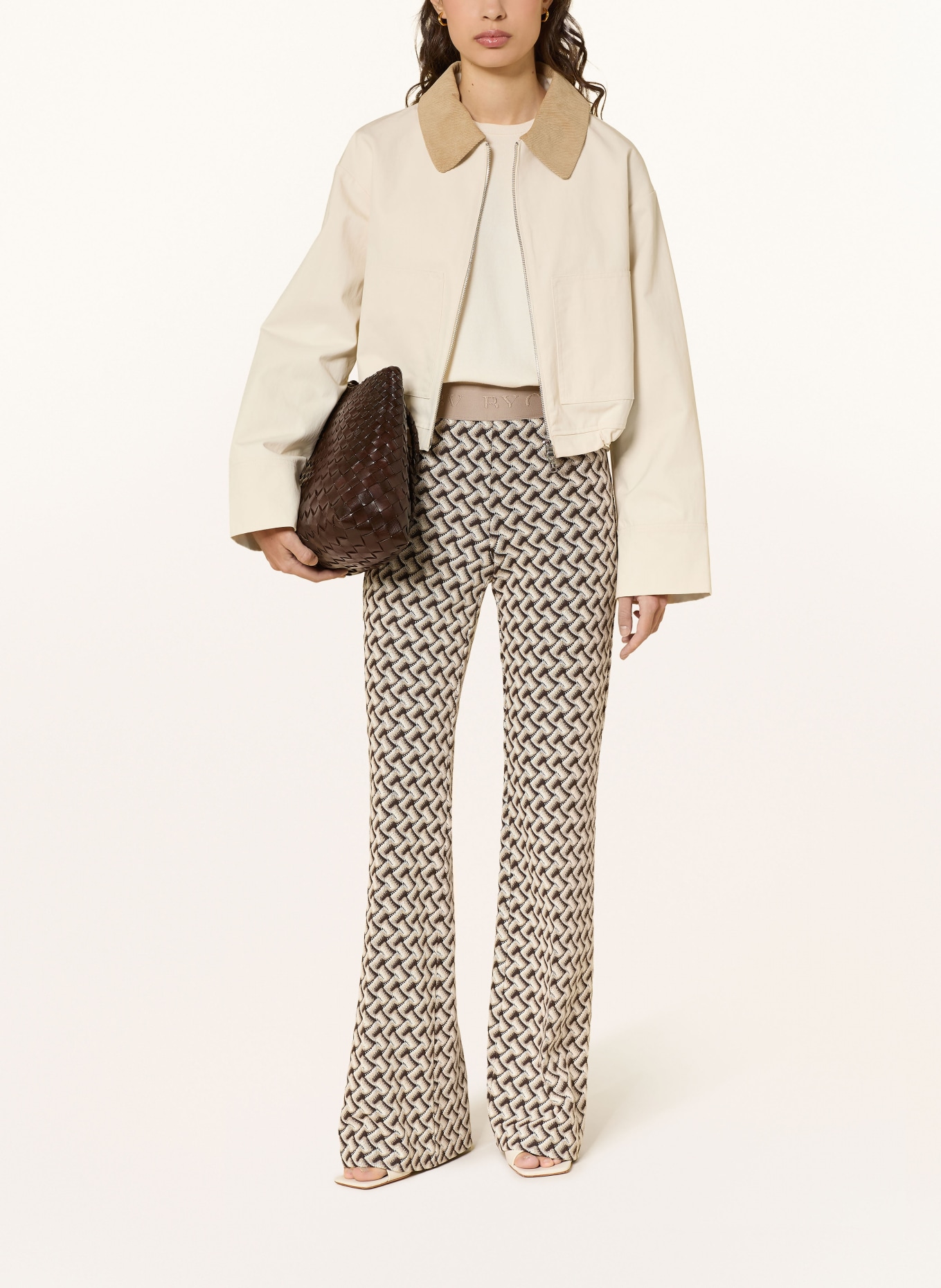 CAMBIO Kalhoty Marlene FRANCIS: SVĚTLE HNĚDÁ / TMAVĚ HNĚDÁ / BÉŽOVÁ