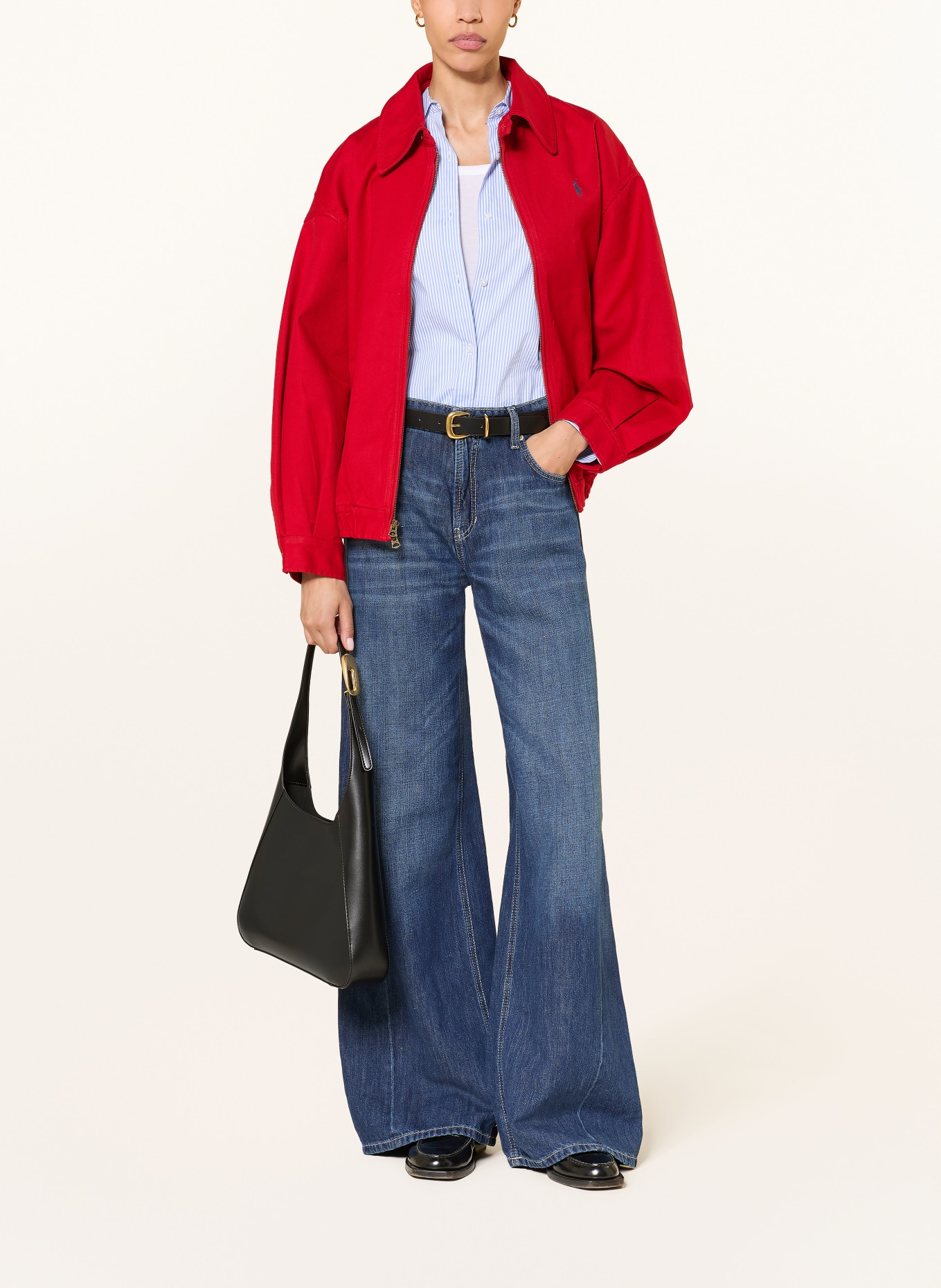 CAMBIO Wide Leg Jeans PALAZZO mit Leinen: 5025 spring mid blue