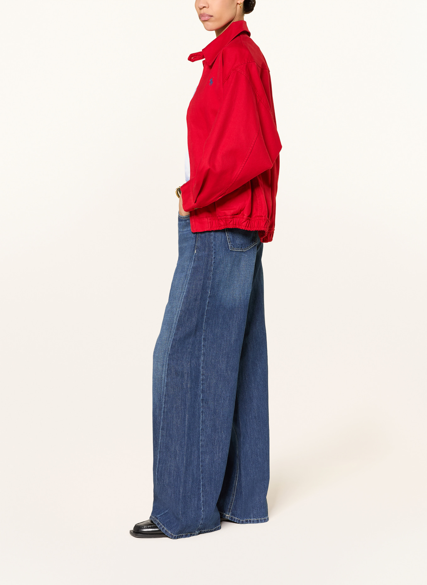 CAMBIO Wide Leg Jeans PALAZZO mit Leinen: 5025 spring mid blue