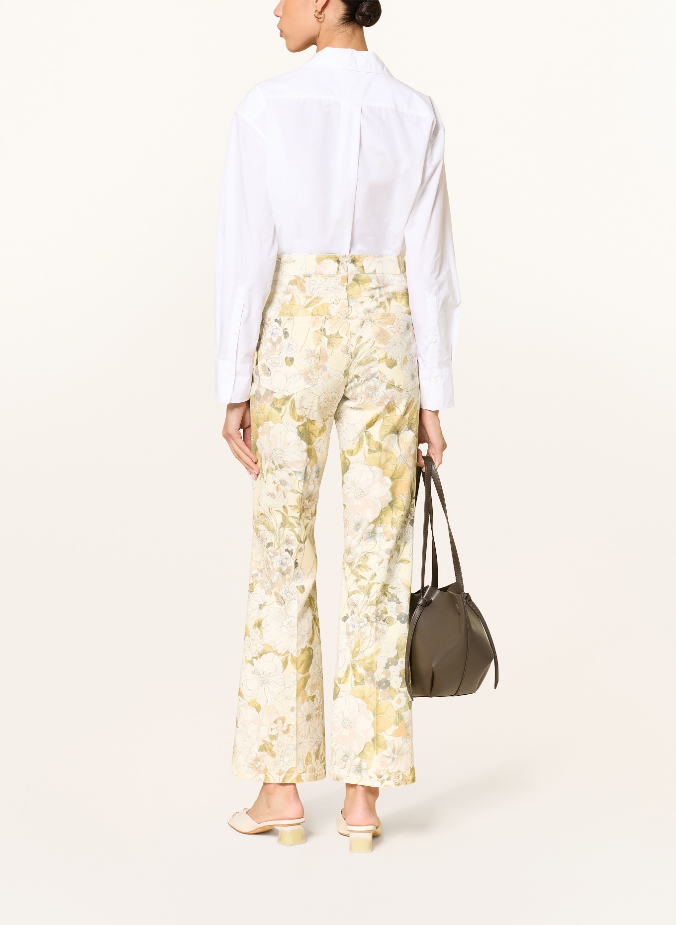 CAMBIO Bootcut-Hose FABIENNE: CREME / HELLBRAUN / OLIV