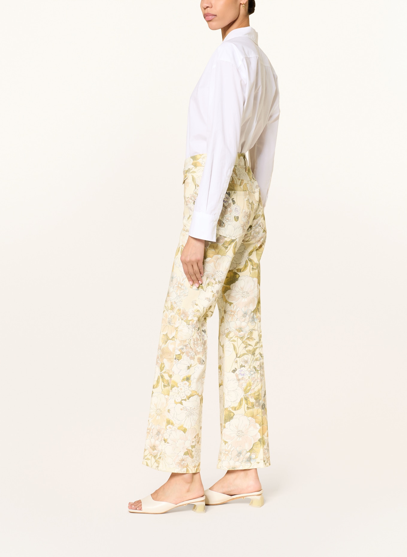 CAMBIO Bootcut-Hose FABIENNE: CREME / HELLBRAUN / OLIV