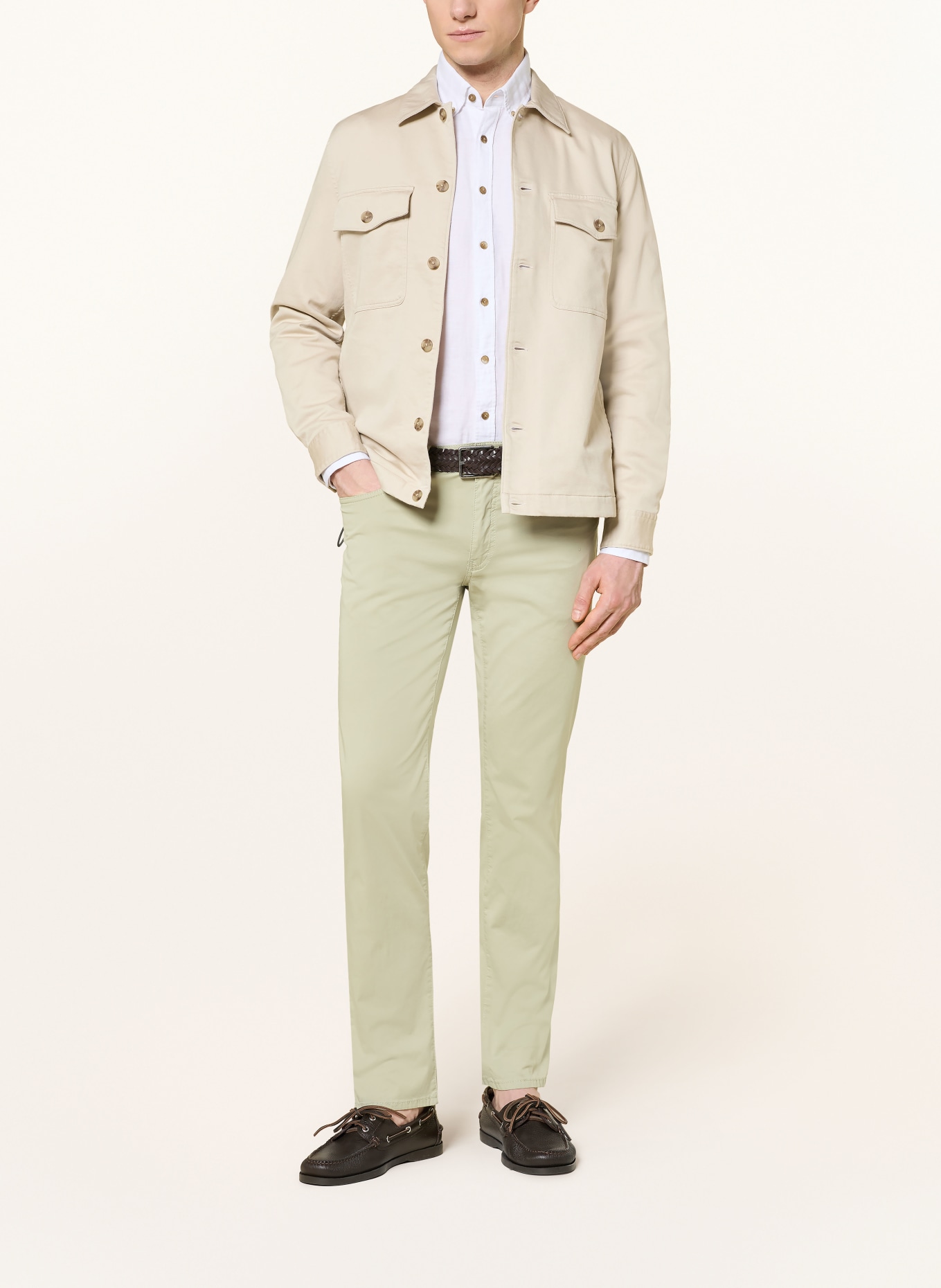 BRAX Kalhoty CADIZ Slim Fit: SVĚTLE ZELENÁ